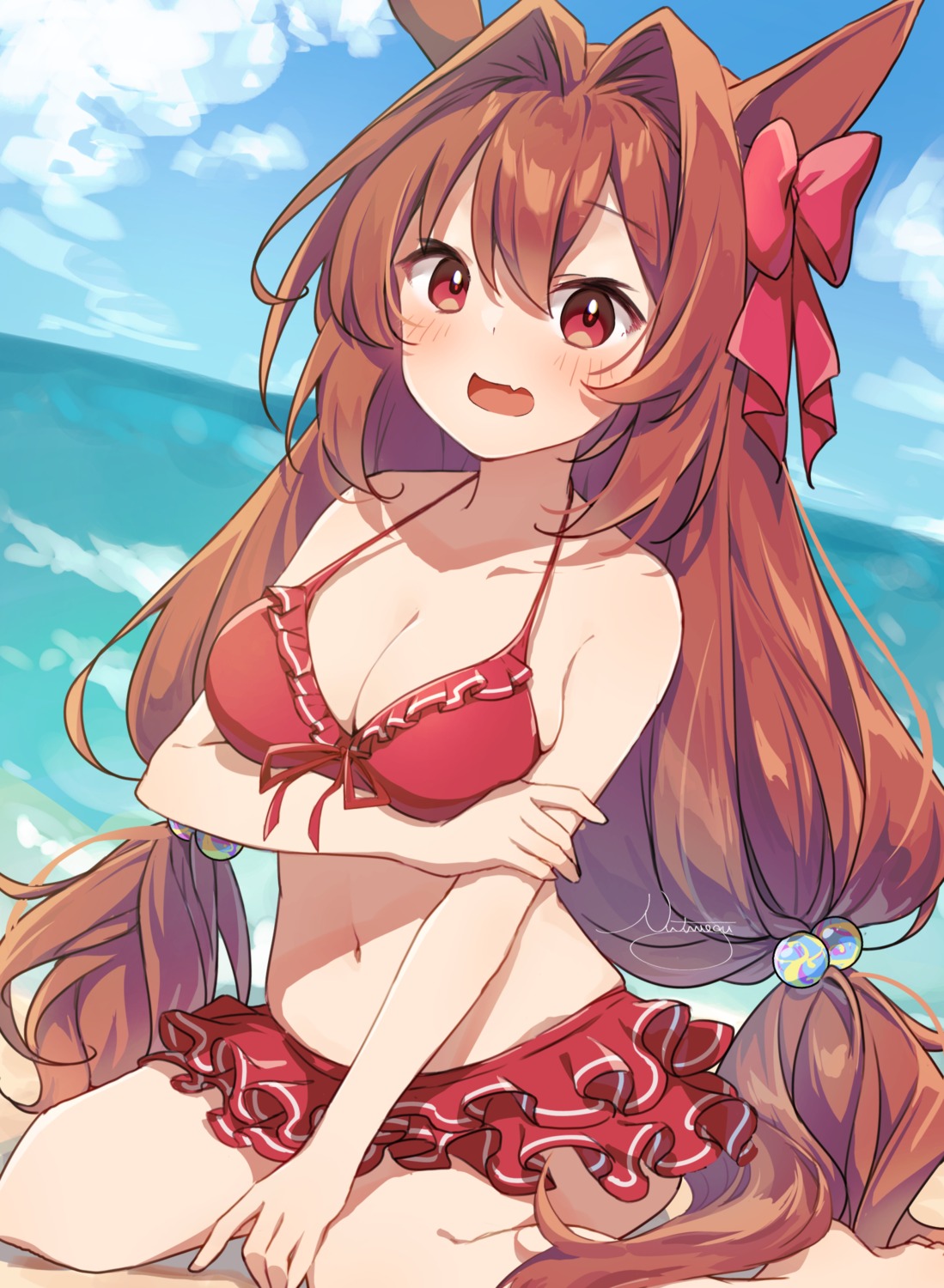 animal_ears, bikini, daiwa_scarlet_(umamusume), nut_megu, swimsuits, uma_musume_pretty_derby