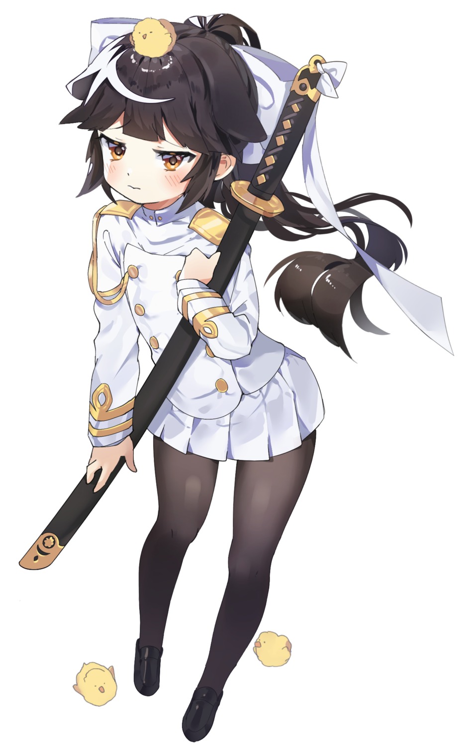 azur_lane, gogoco, pantyhose, sword, takao_(azur_lane), uniform