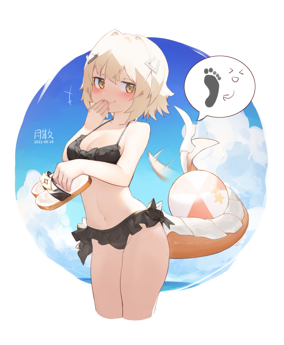 alchemy_stars, bikini, cleavage, swimsuits, tail, tsukibara, vice_(alchemy_stars)