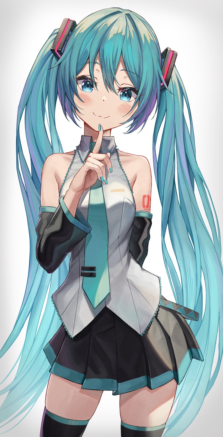 bibboss39, hatsune_miku, tattoo, thighhighs, vocaloid