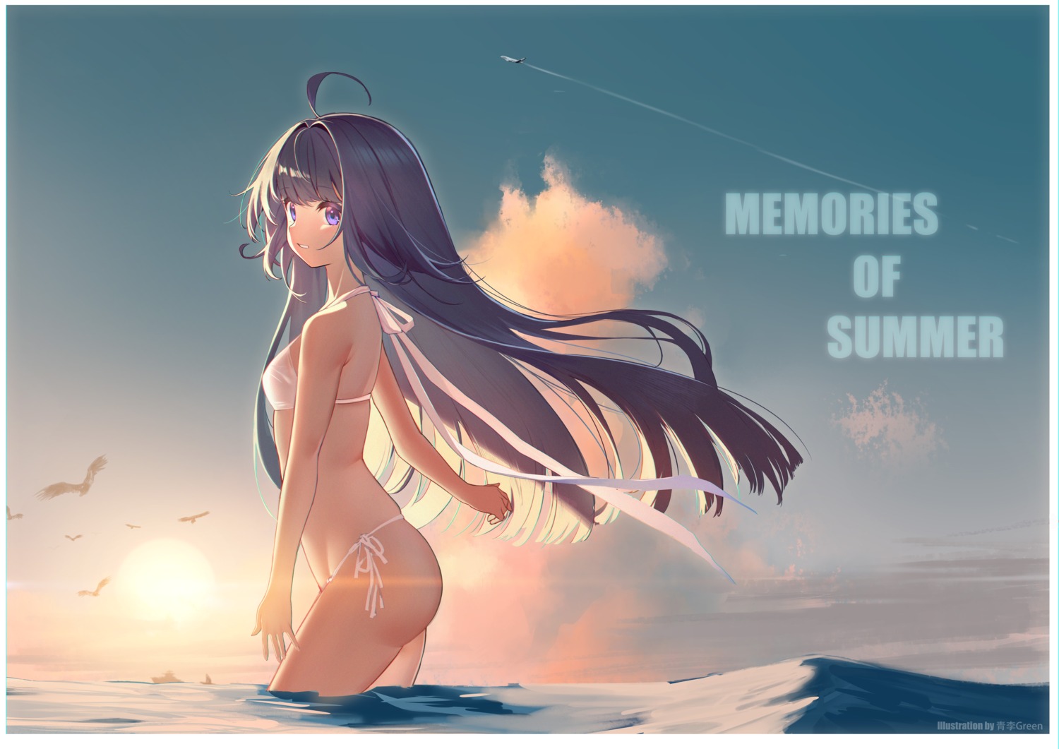 bikini, qingli_green, swimsuits, wet
