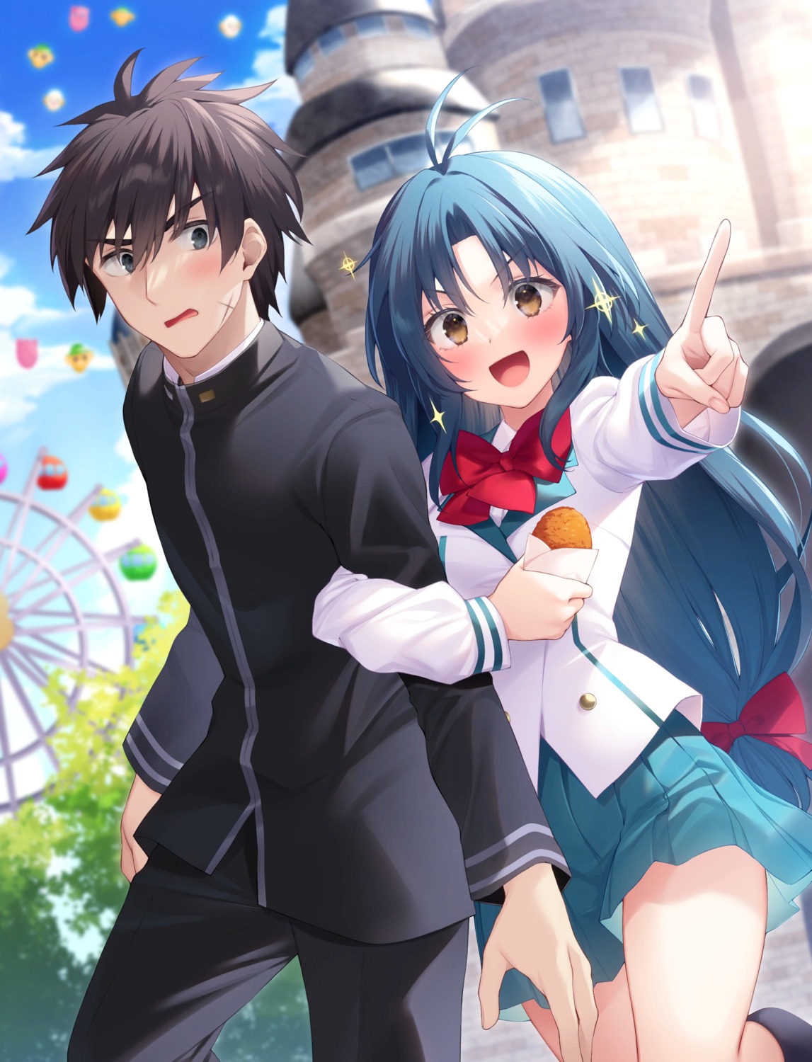 chidori_kaname, fantasia_re:build, full_metal_panic, sagara_sousuke, seifuku, skirt_lift, tagme