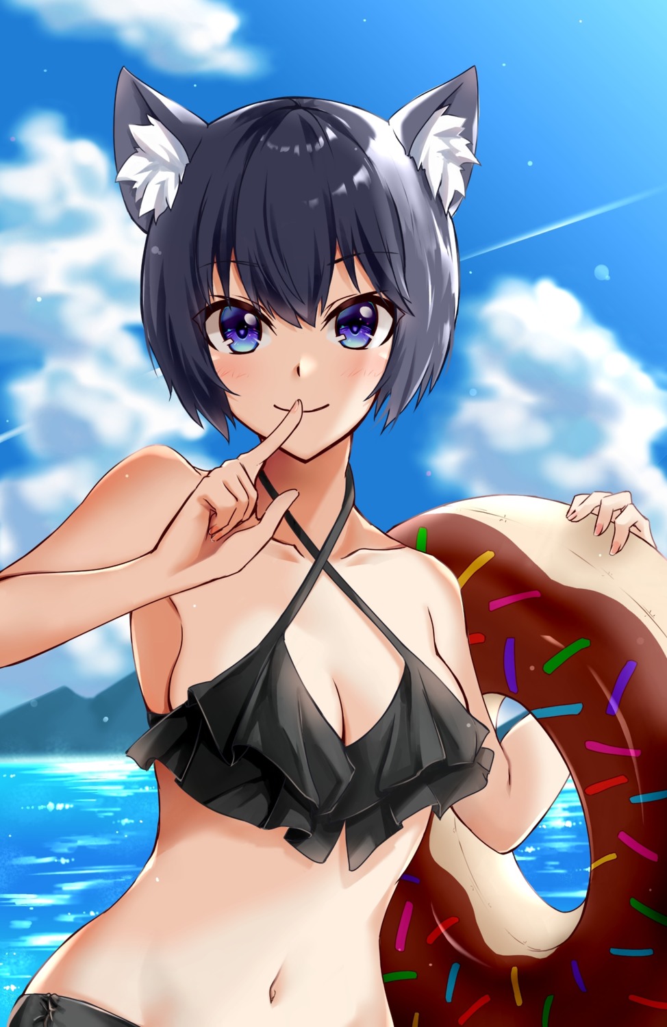 animal_ears, animare, bikini_top, chukachuka, nanashi_inc., nekomimi, swimsuits