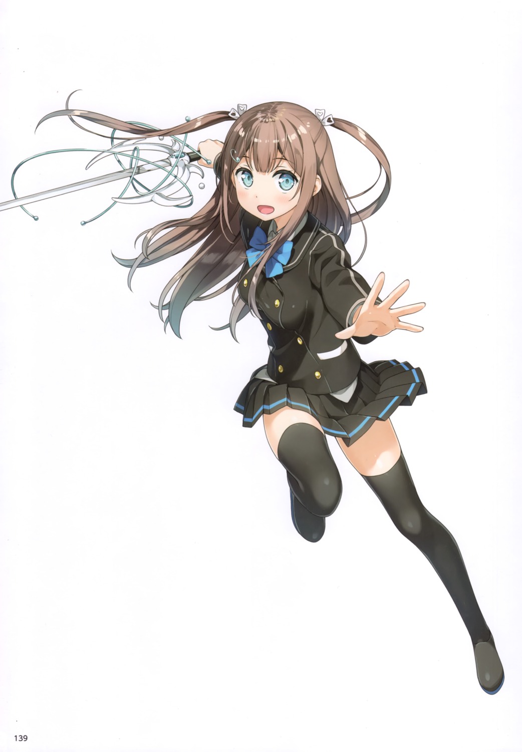 ange_vierge, hinata_miumi, kantoku, seifuku, sword, thighhighs