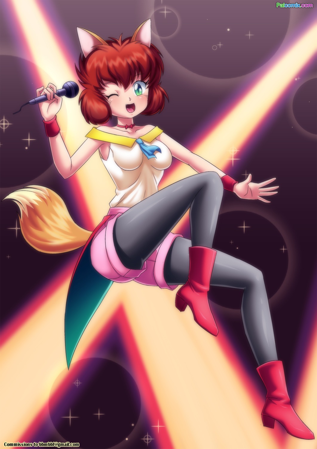 animal_ears, heels, kitsune, koto_(yuu_yuu_hakusho), no_bra, pantyhose, tagme, tail, yuu_yuu_hakusho