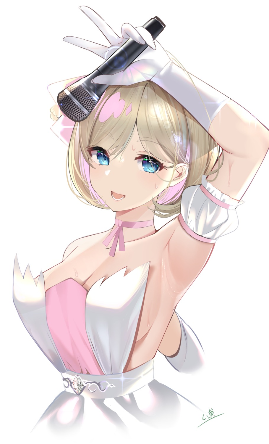 cleavage, dress, love_live!_(series), love_live!_superstar!!, muka_tsuku, no_bra, tang_keke, wet