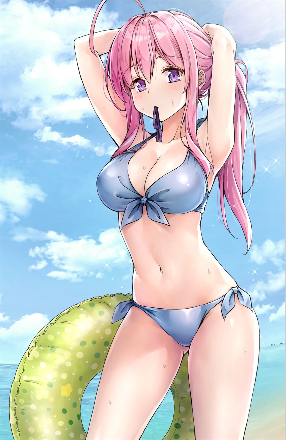 bikini, cleavage, ideura_shizuri, kotatsu, neet_kunoichi_to_nazeka_dousei_hajimemashita, swimsuits
