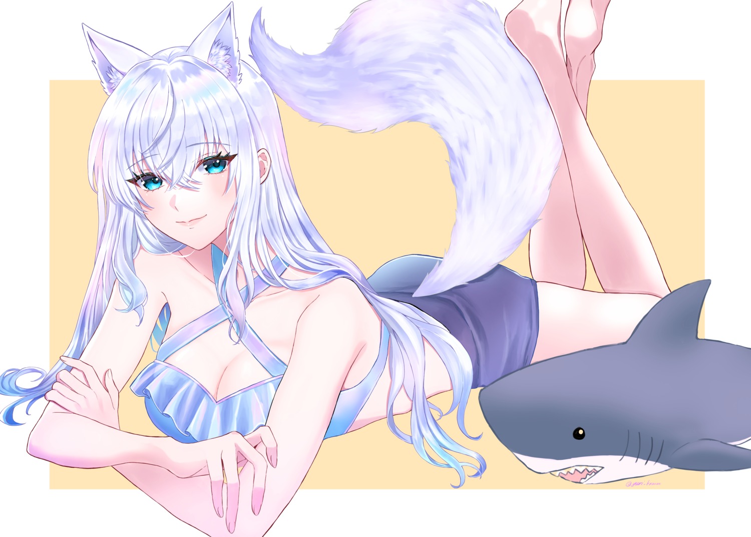 animal_ears, bikini, nekomimi, noripro, shirayuki_mishiro, swimsuits, tagme, tail