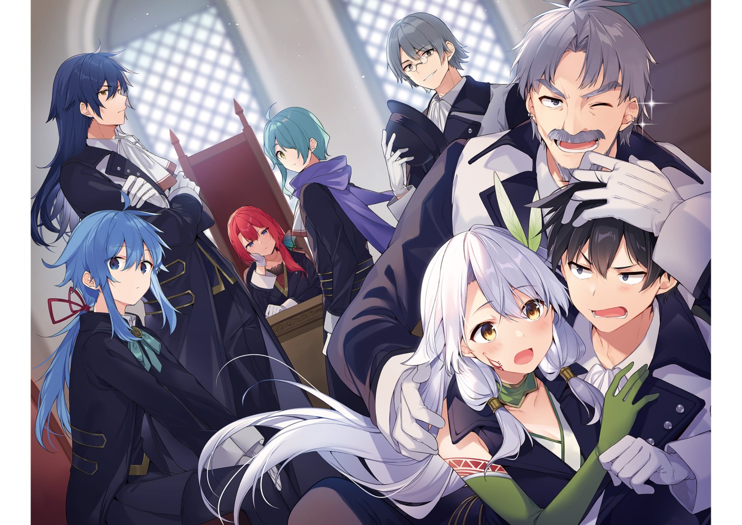 albert_frazer, eve_ignite, glenn_radars, mishima_kurone, rokudenashi_majutsu_koushi_to_akashic_record, ryiel_rayford, sara_silvers