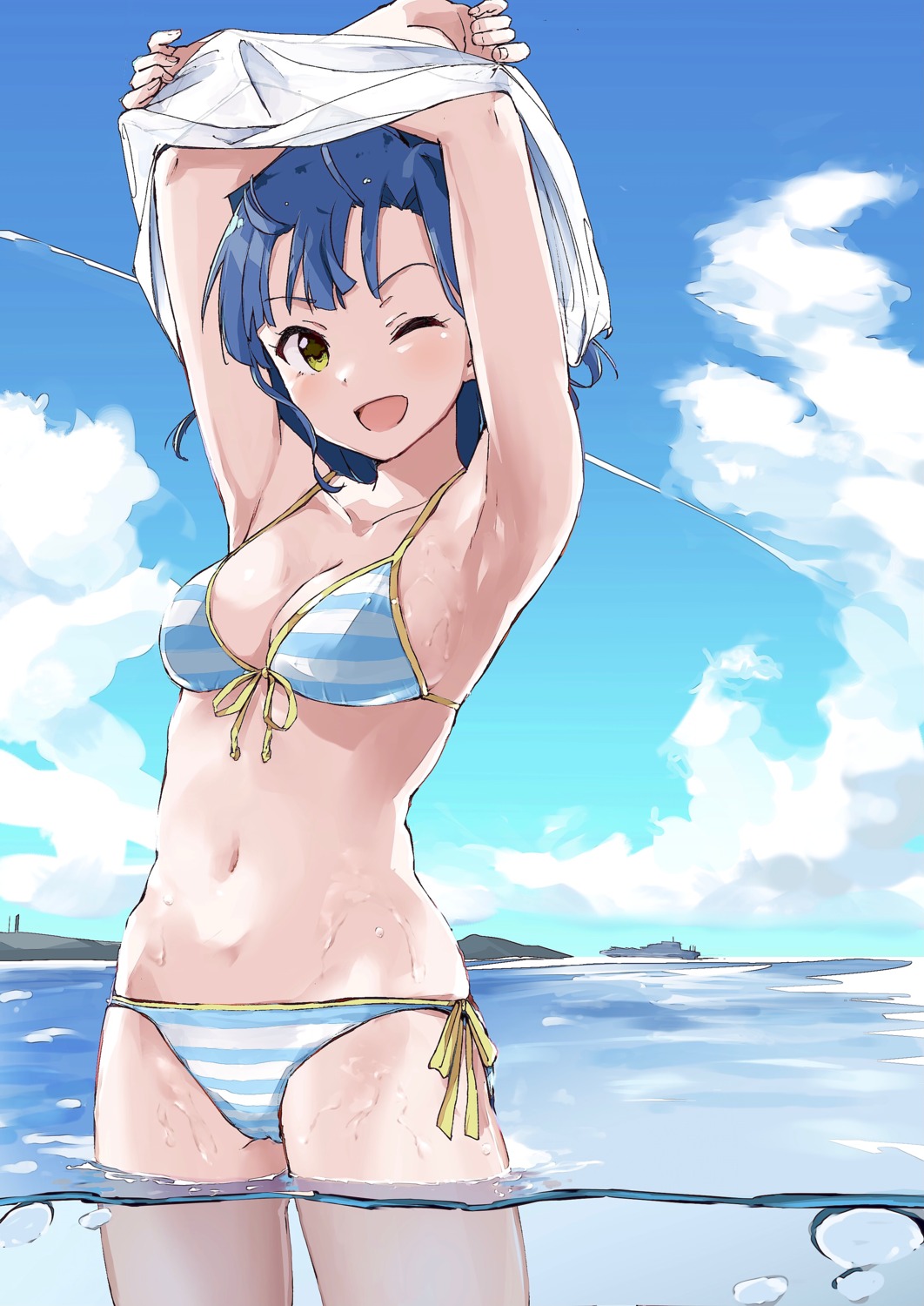 bikini, cameltoe, nanao_yuriko, rauto, see_through, shirt_lift, swimsuits, the_idolm@ster