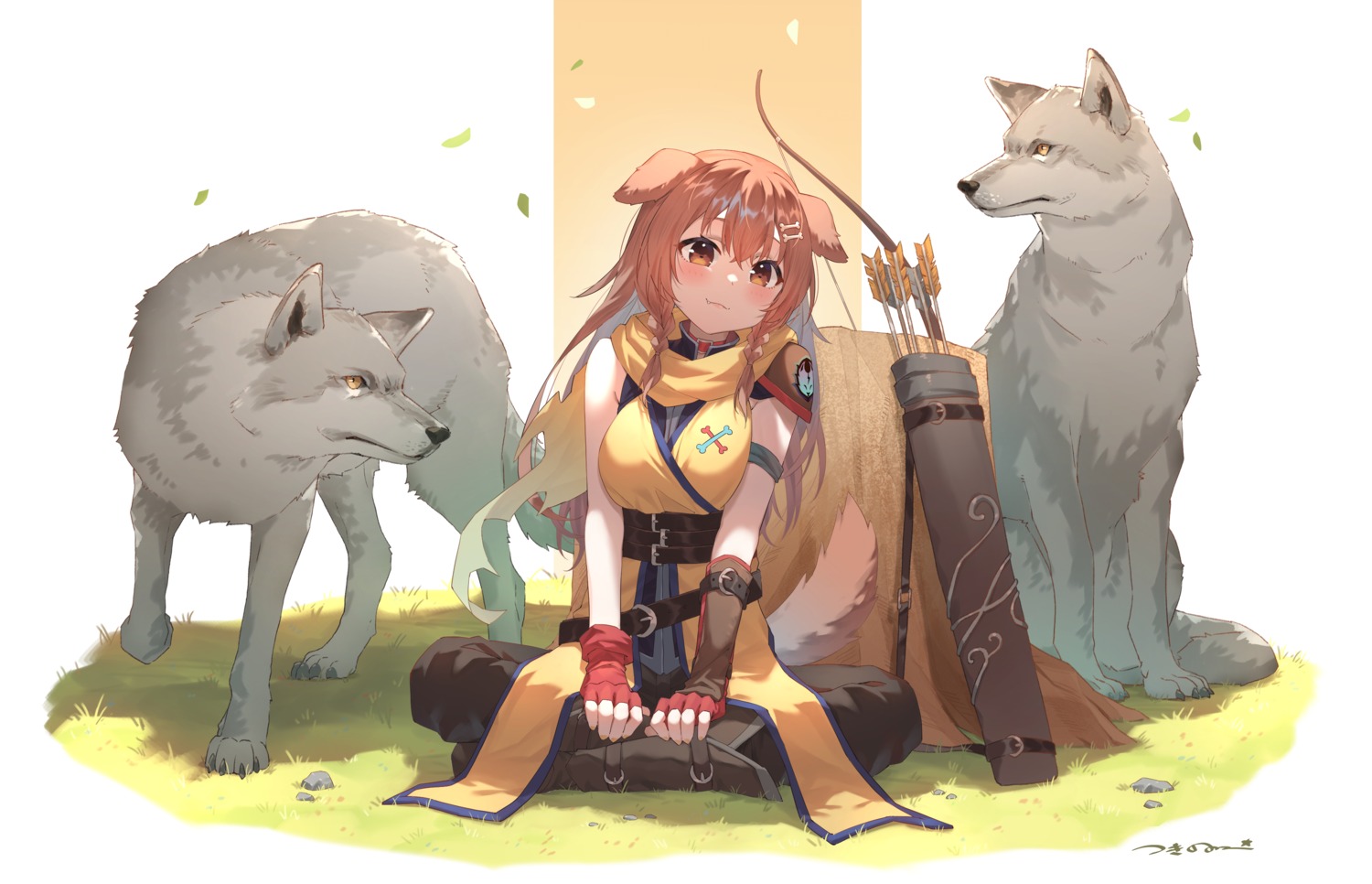 animal_ears, armor, hololive, hololive_gamers, inugami_korone, inumimi, japanese_clothes, tail