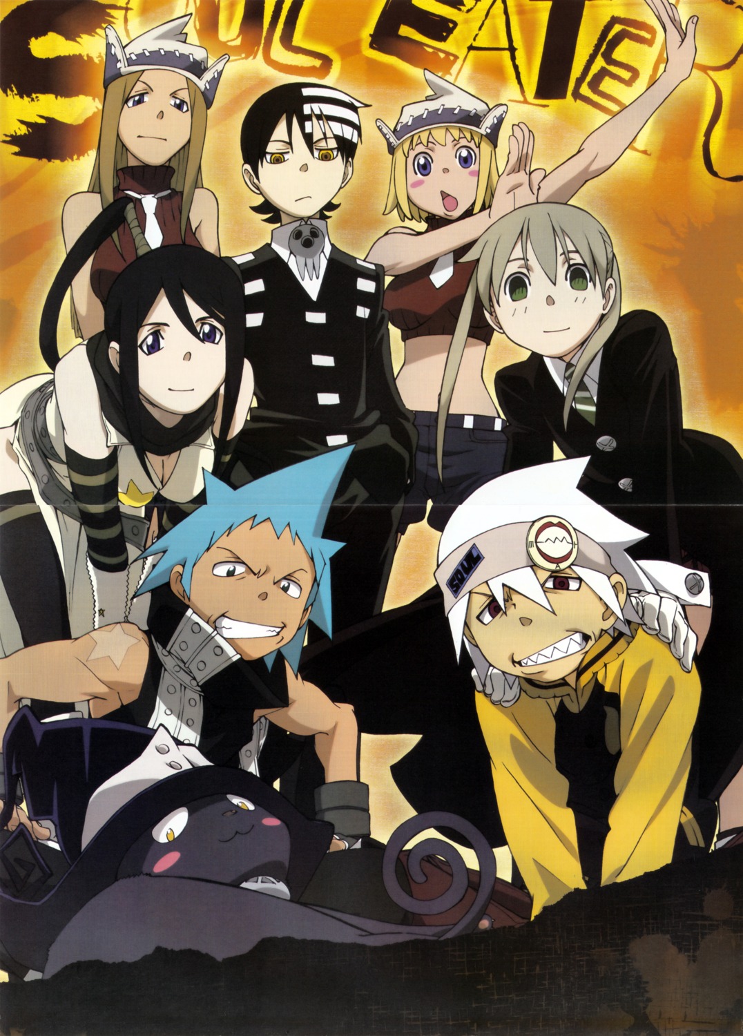 black_star, blair, death_the_kid, elizabeth_thompson, gap, maka_albarn, nakatsukasa_tsubaki, patricia_thompson