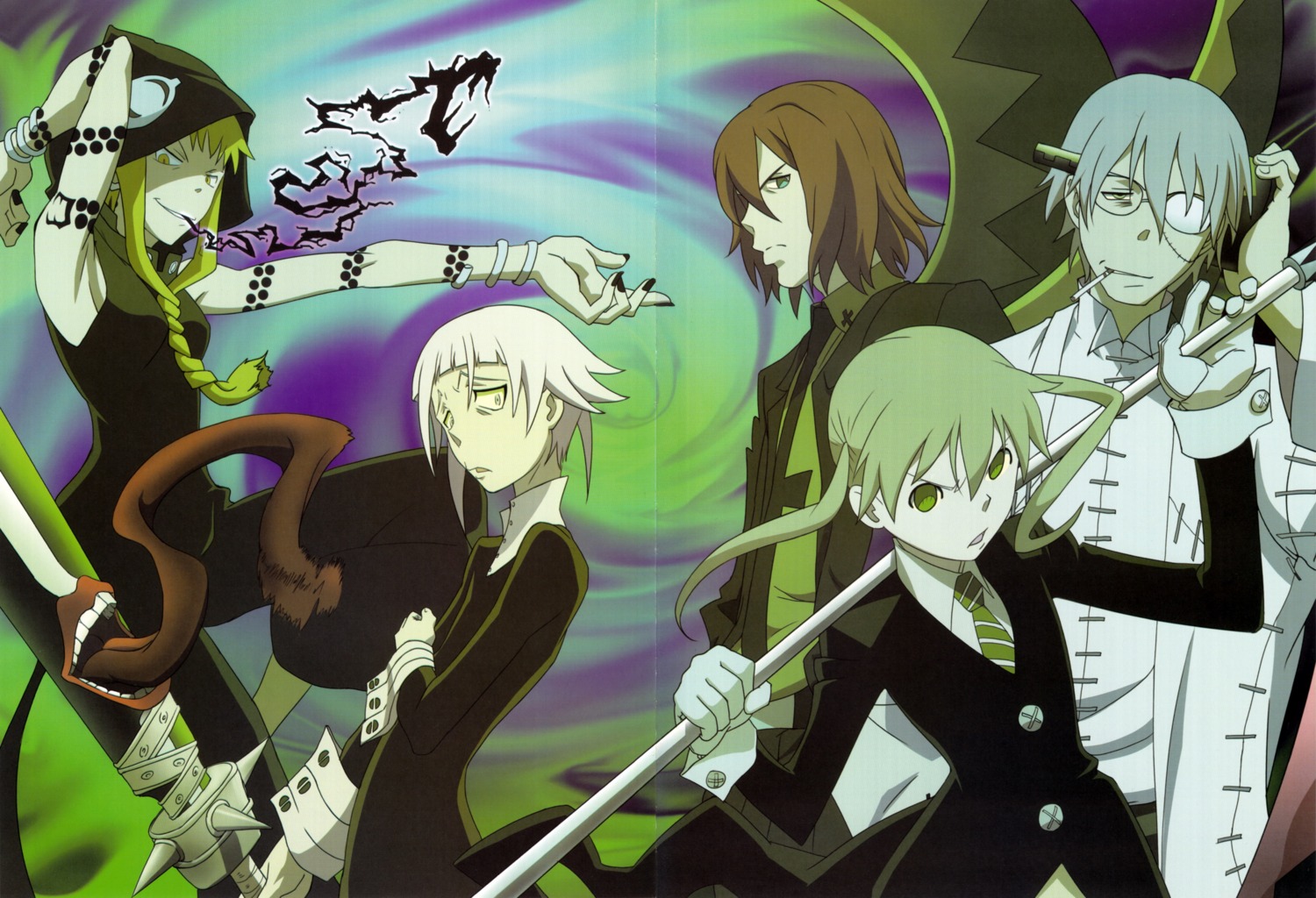 crease, dr_franken_stein, maka_albarn, makenshi_chrona, medusa_gorgon, screening, soul_eater, spirit