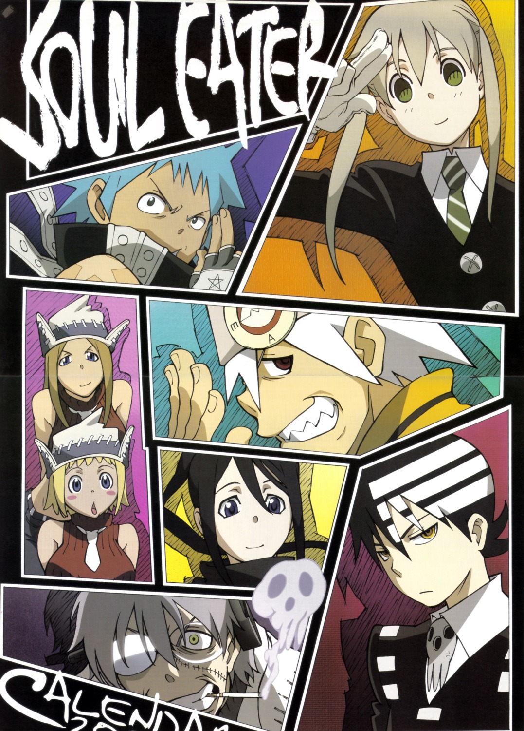 black_star, death_the_kid, dr_franken_stein, elizabeth_thompson, maka_albarn, megane, nakatsukasa_tsubaki, patricia_thompson