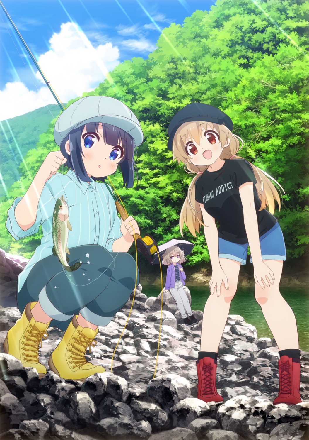minagi_hiyori, minagi_koharu, slow_loop, umbrella, yoshinagi_koi