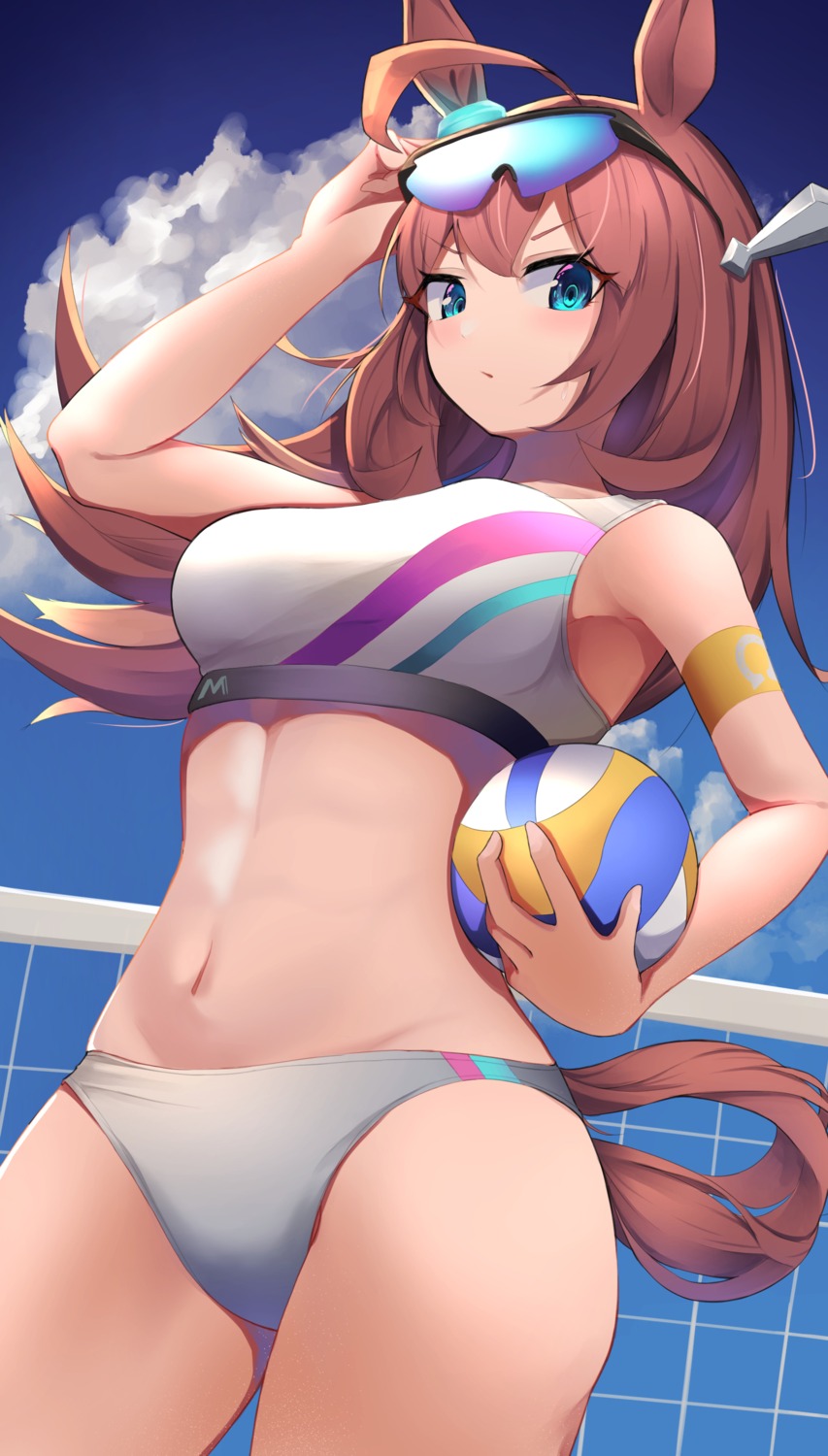 akinoji_(akiponpon27), animal_ears, bikini, mihono_bourbon_(umamusume), swimsuits, tail, uma_musume_pretty_derby