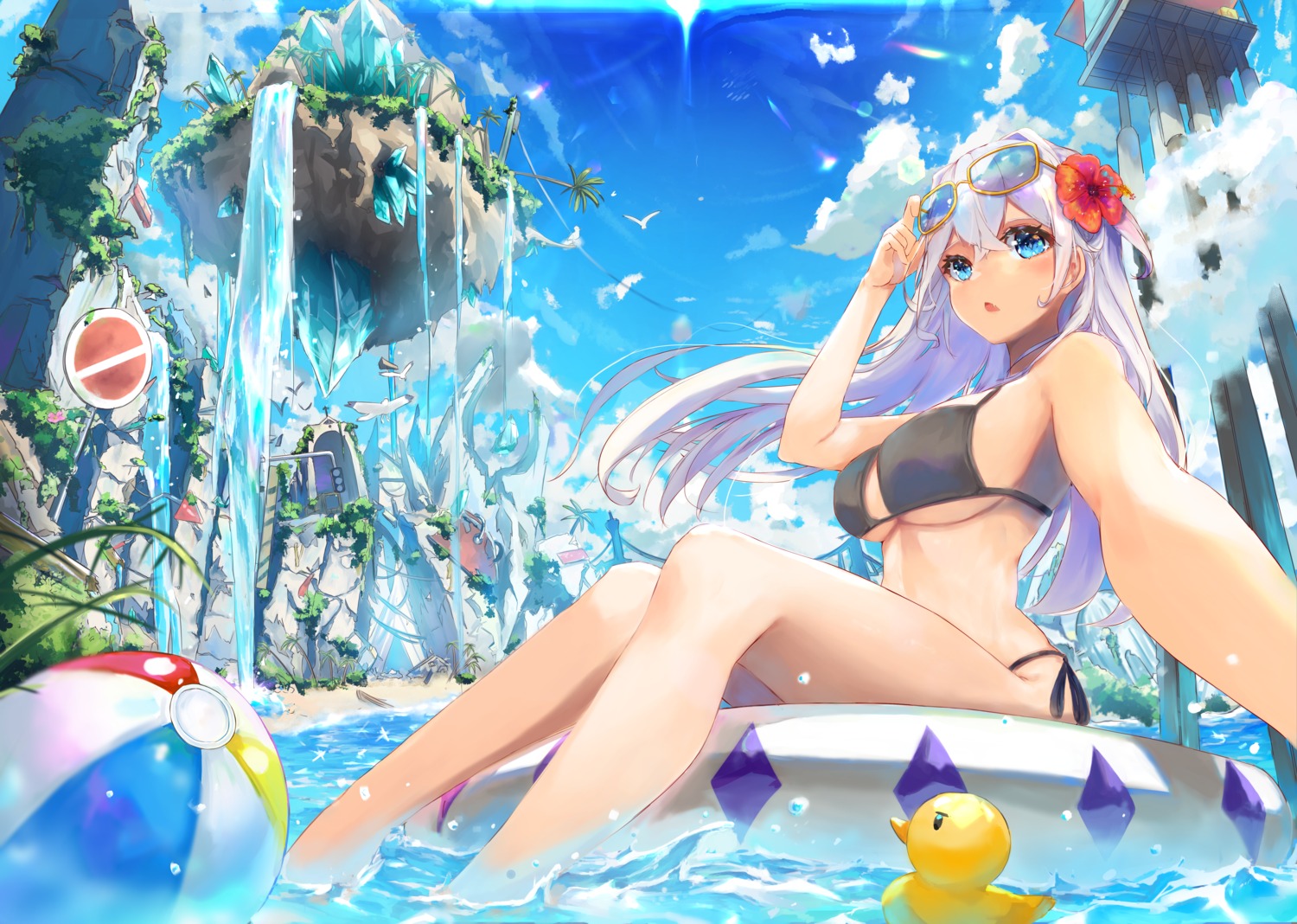 aoi_13, bikini, megane, swimsuits, wet