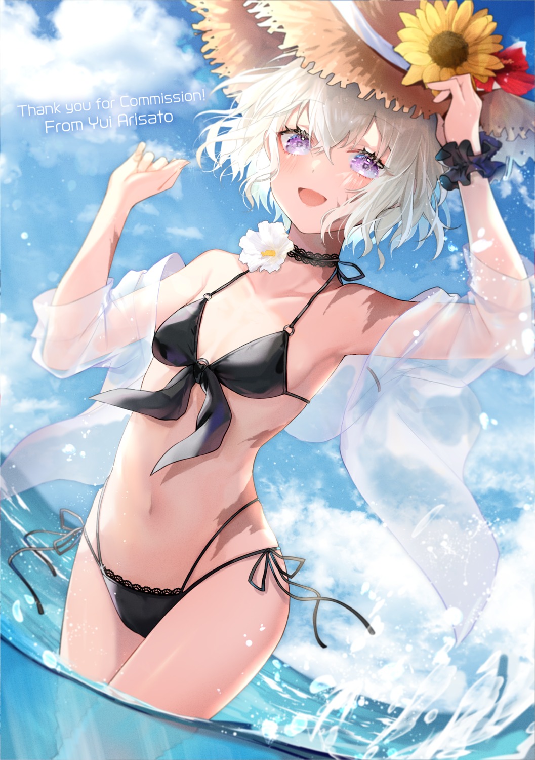 bikini, open_shirt, see_through, swimsuits, wet, yui_(kawalcjil4)