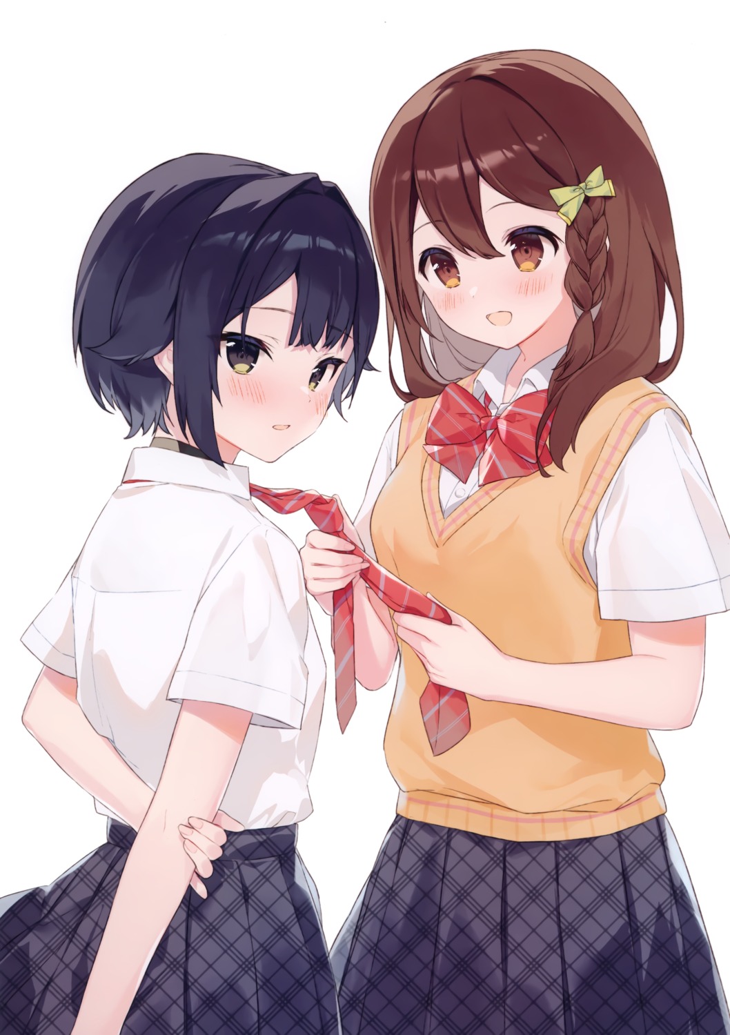 cona_kinaco, seifuku, sweater, yuri