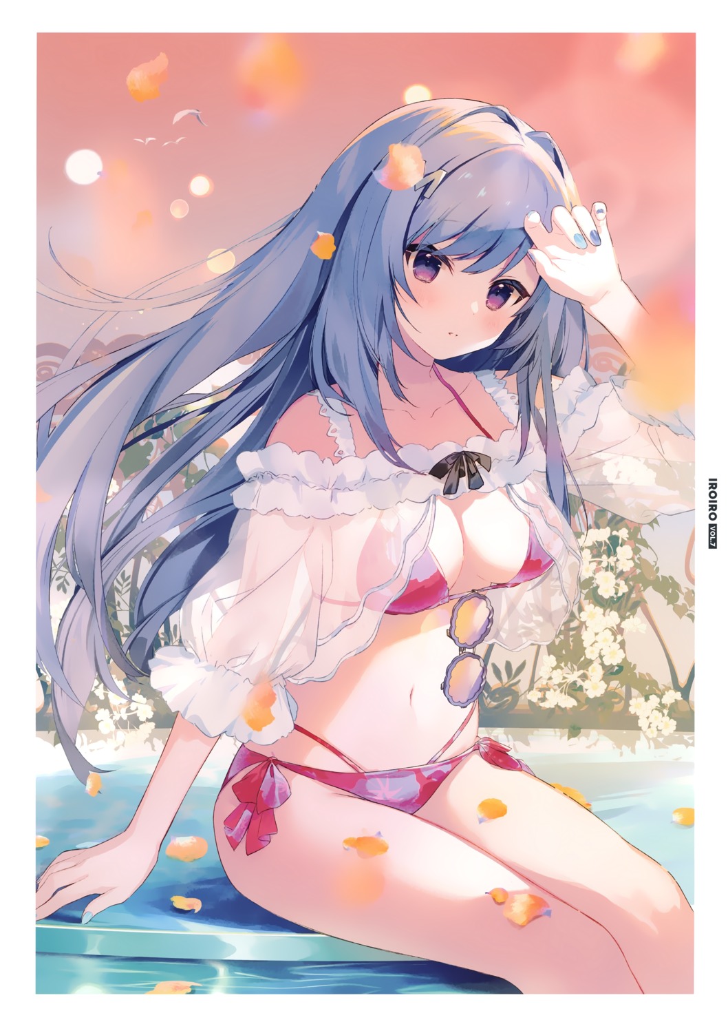 bikini, cona_kinaco, emori_miku, emori_miku_project, megane, see_through, swimsuits, wet