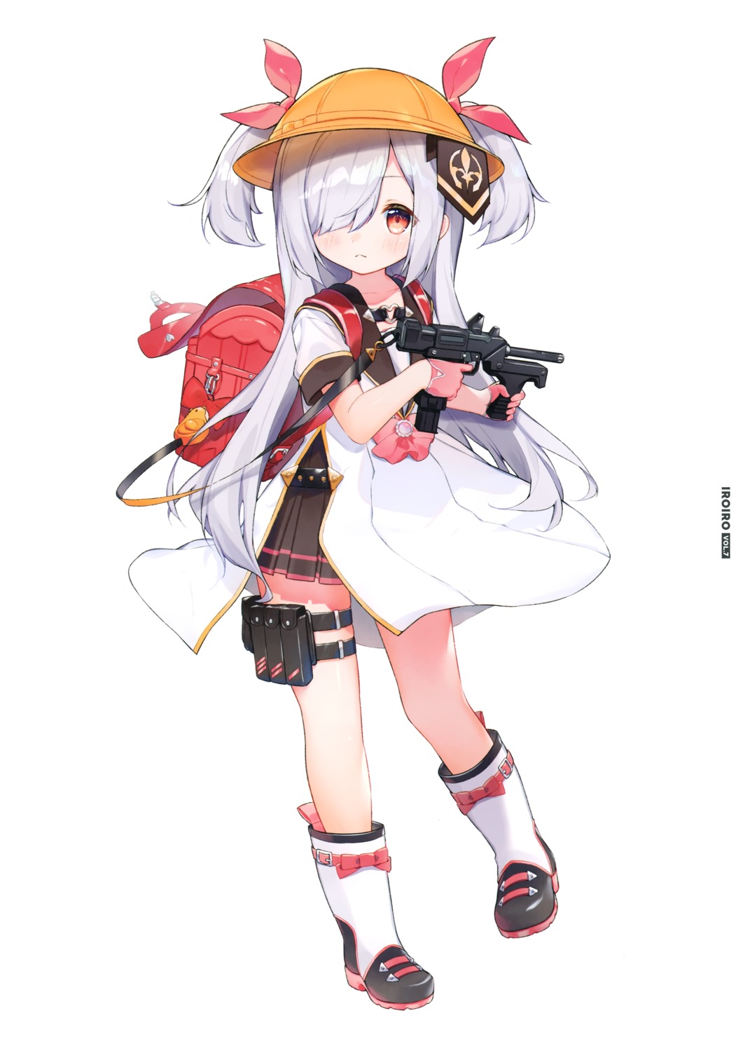 cona_kinaco, garter, gun, seifuku