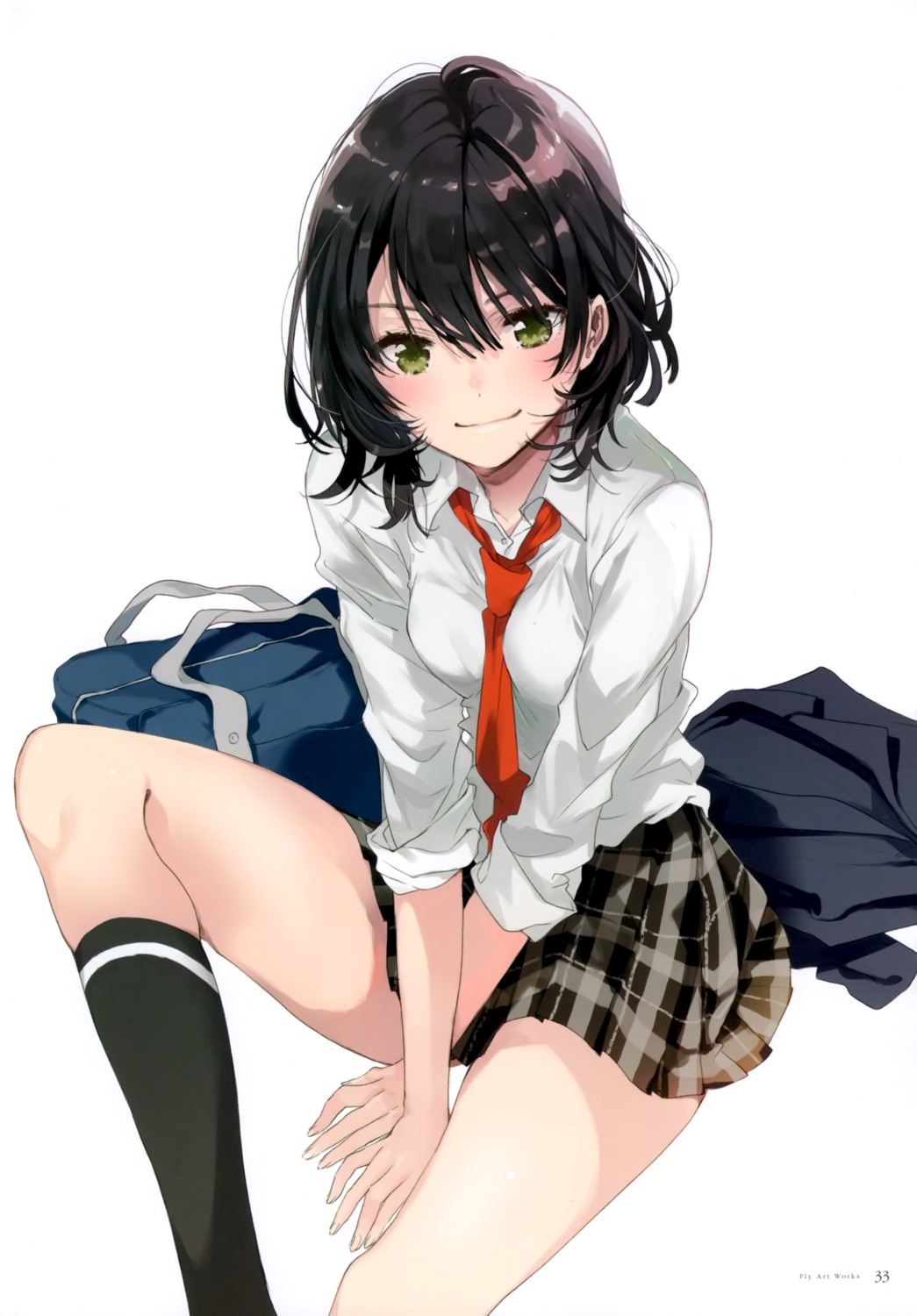 fly, hinami_aoi, jaku-chara_tomozaki-kun, seifuku, skirt_lift
