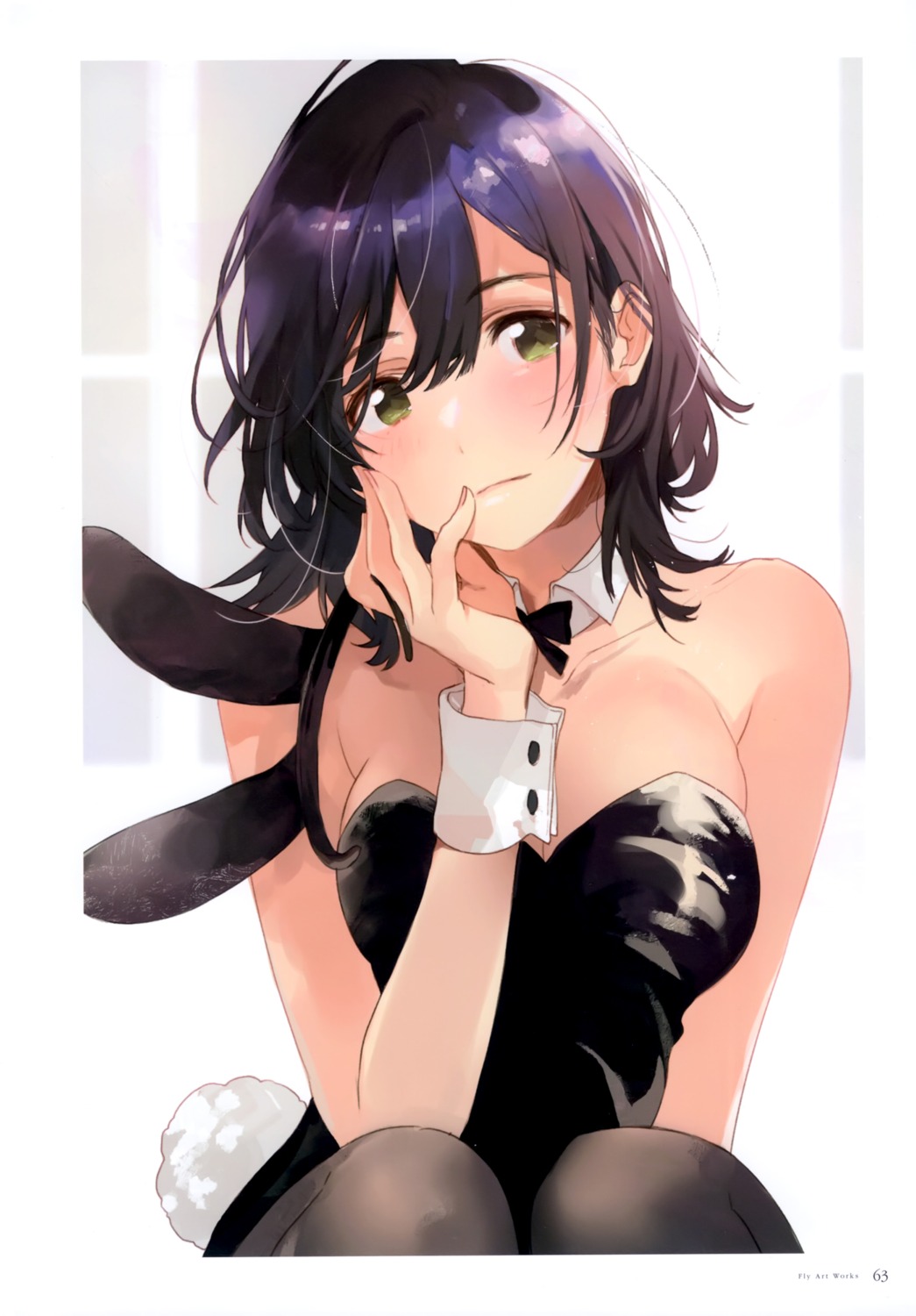 bunny_girl, fly, hinami_aoi, jaku-chara_tomozaki-kun, no_bra, pantyhose, tail