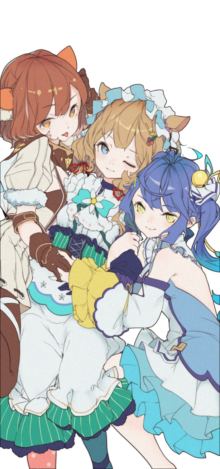 amamiya_kokoro, animal_ears, atk7, eli_conifer, maid, nijisanji, no_bra, ratna_petit