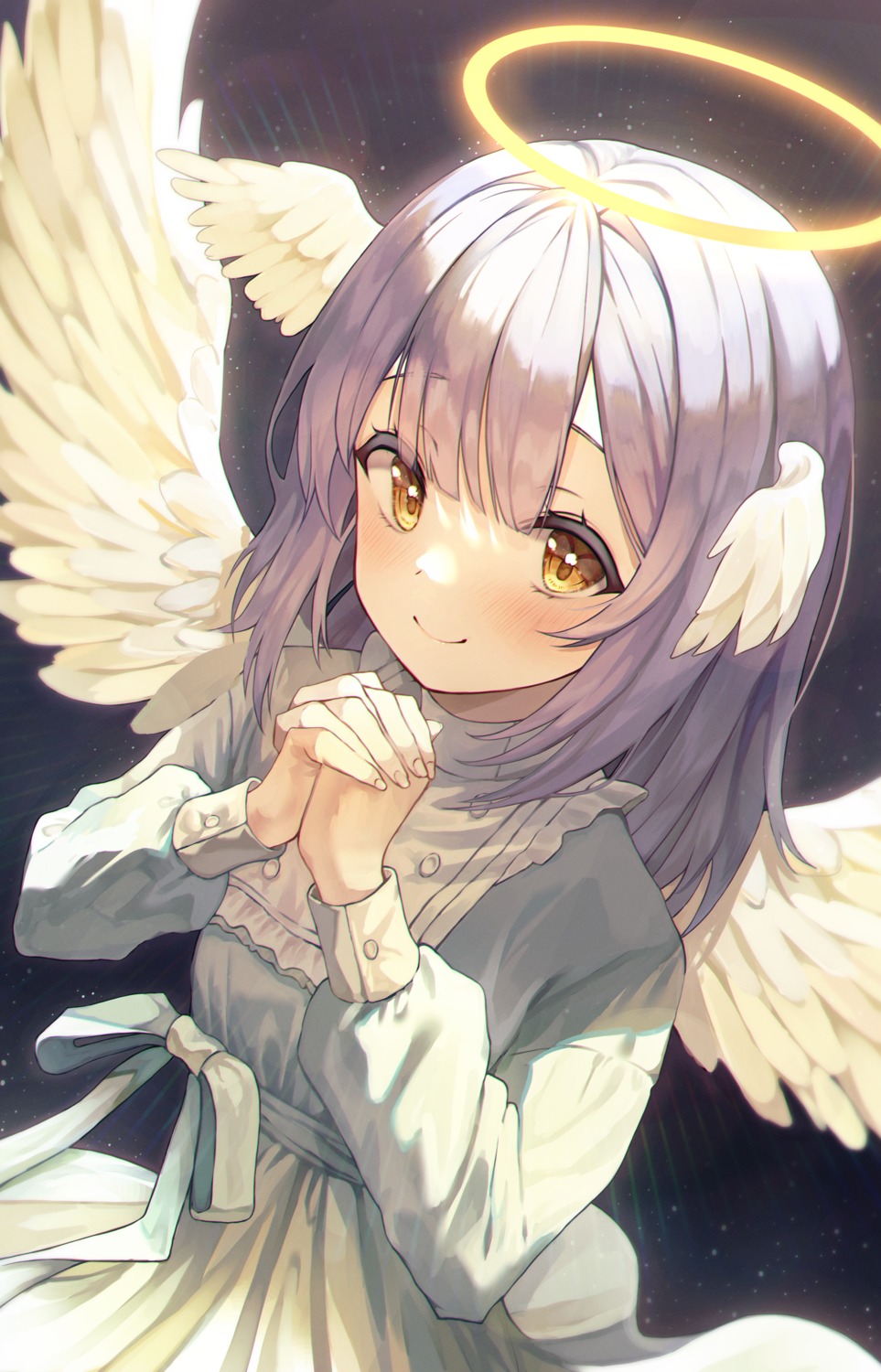 angel, dress, han_seol, lolita_fashion, skirt_lift, wings