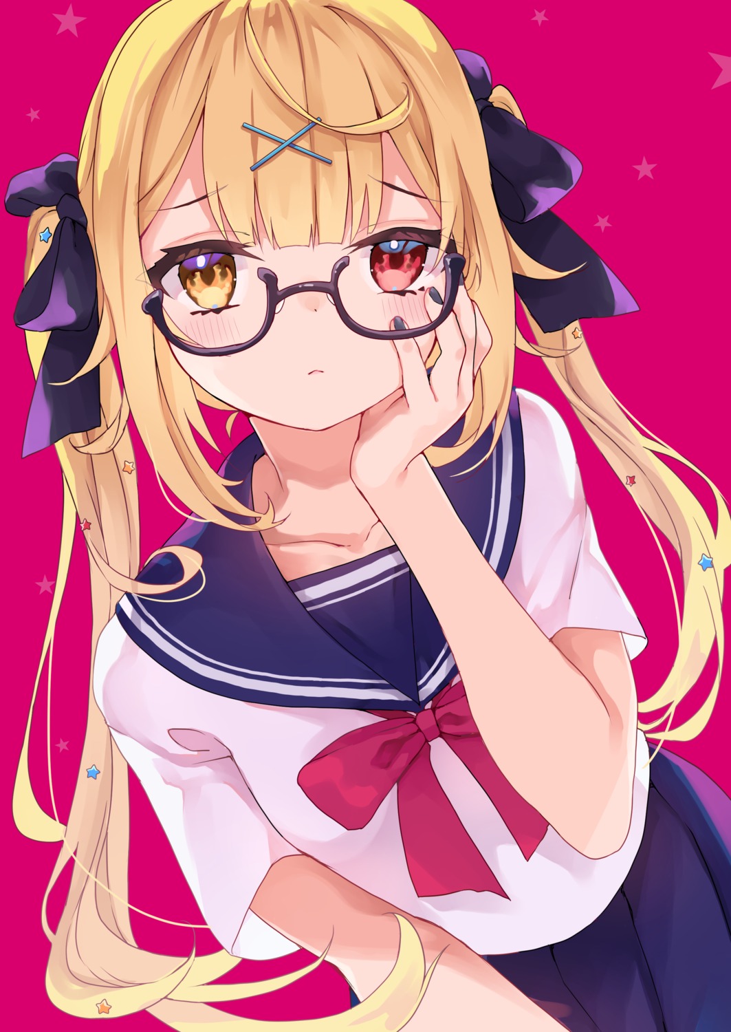 heterochromia, hoshikawa_sara, megane, nijisanji, seifuku, shiroha