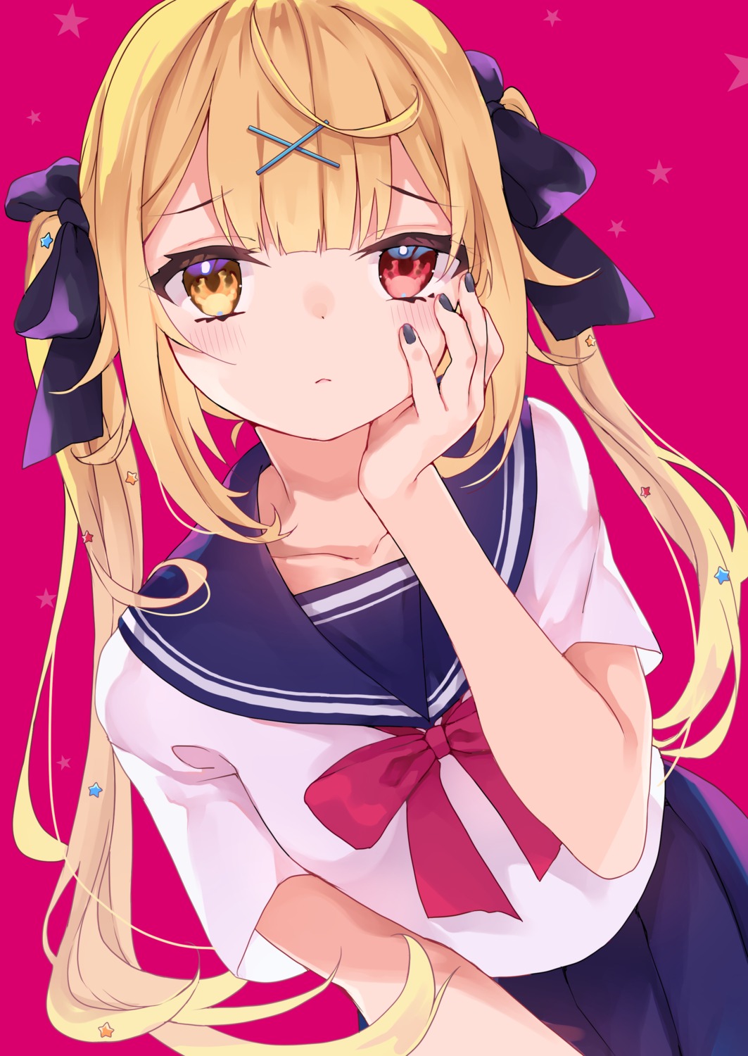 heterochromia, hoshikawa_sara, nijisanji, seifuku, shiroha