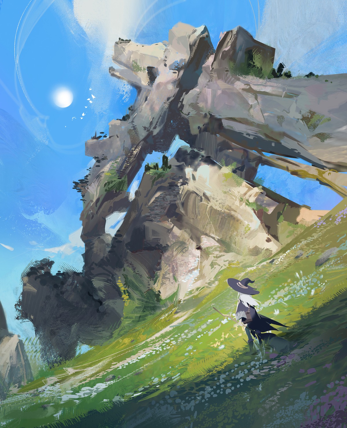 elaina_(majotabi), landscape, majo_no_tabitabi, witch, ying_yi