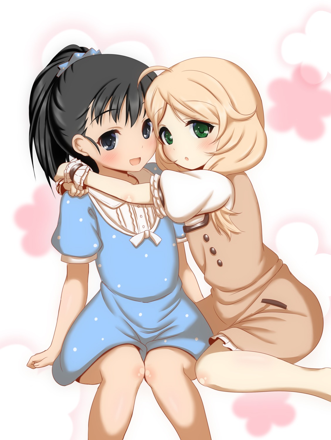 dress, fukuyama_mai, hosizora_mikoto, skirt_lift, the_idolm@ster, the_idolm@ster_cinderella_girls, the_idolm@ster_cinderella_girls_u149, yusa_kozue