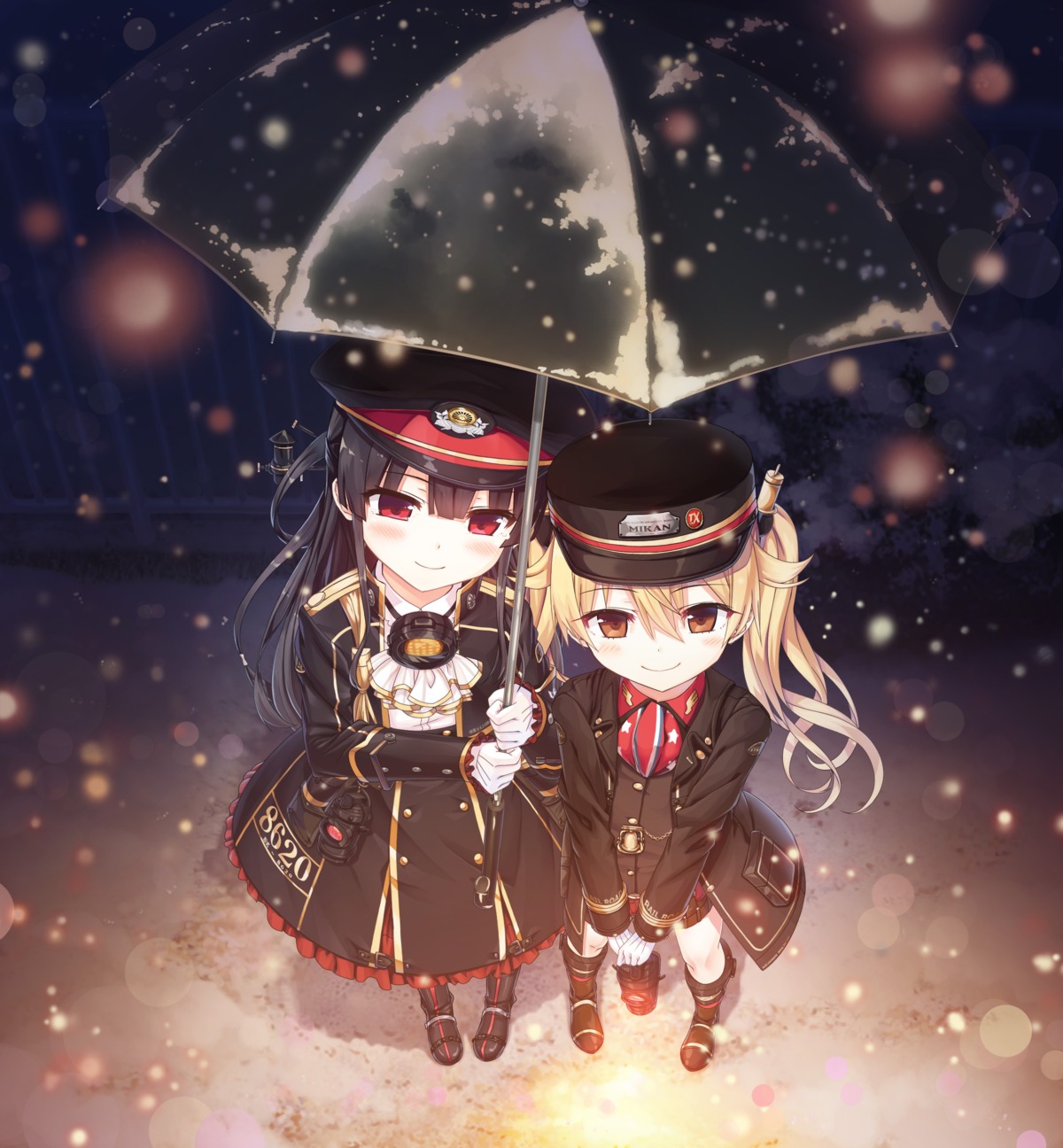 cura, hachiroku, lose, maitetsu, maitetsu_last_run!!, olivi, umbrella, uniform