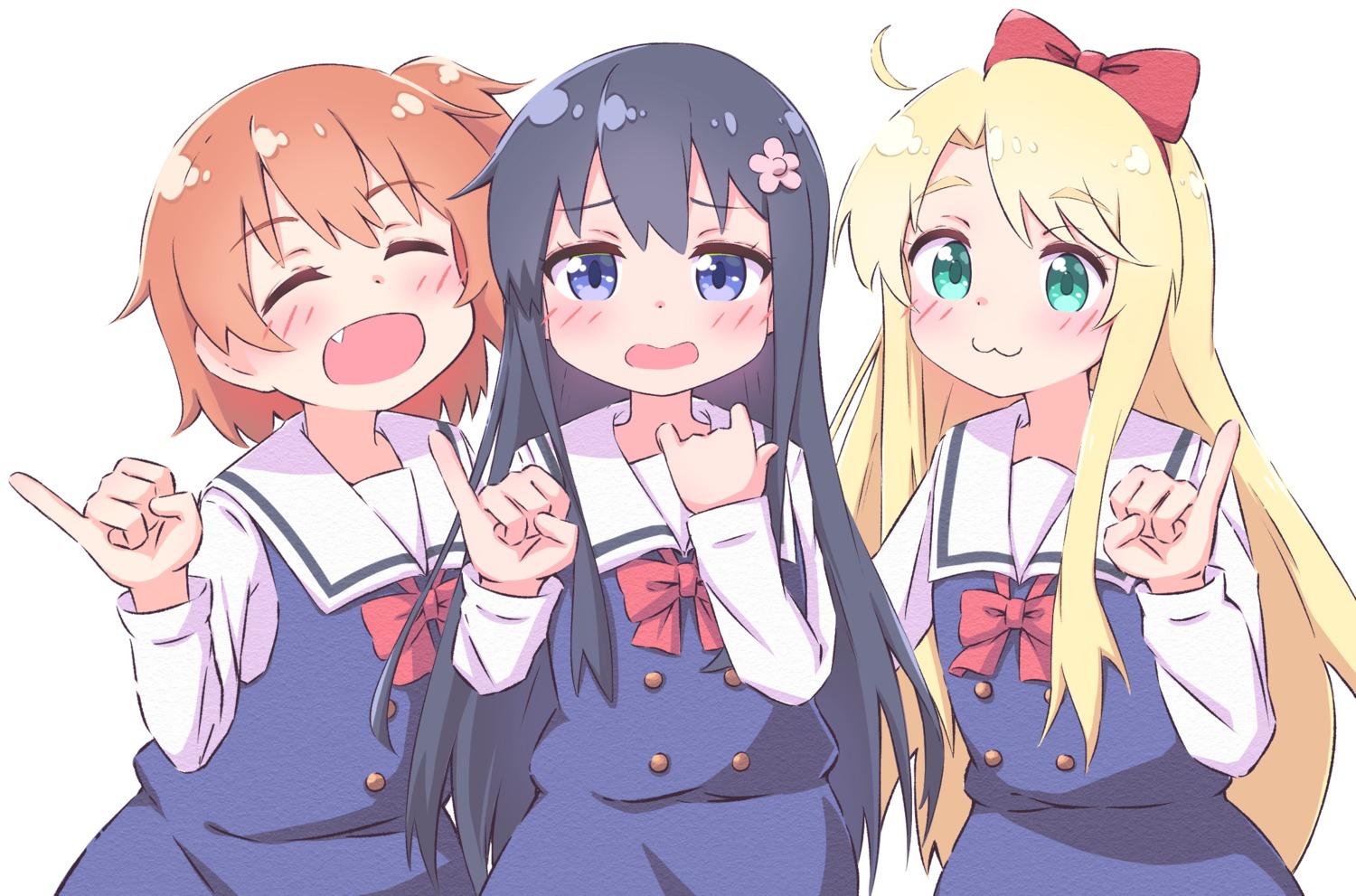 himesaka_noa, hoshino_hinata, piccolo_(artist), seifuku, shirosaki_hana, watashi_ni_tenshi_ga_maiorita!
