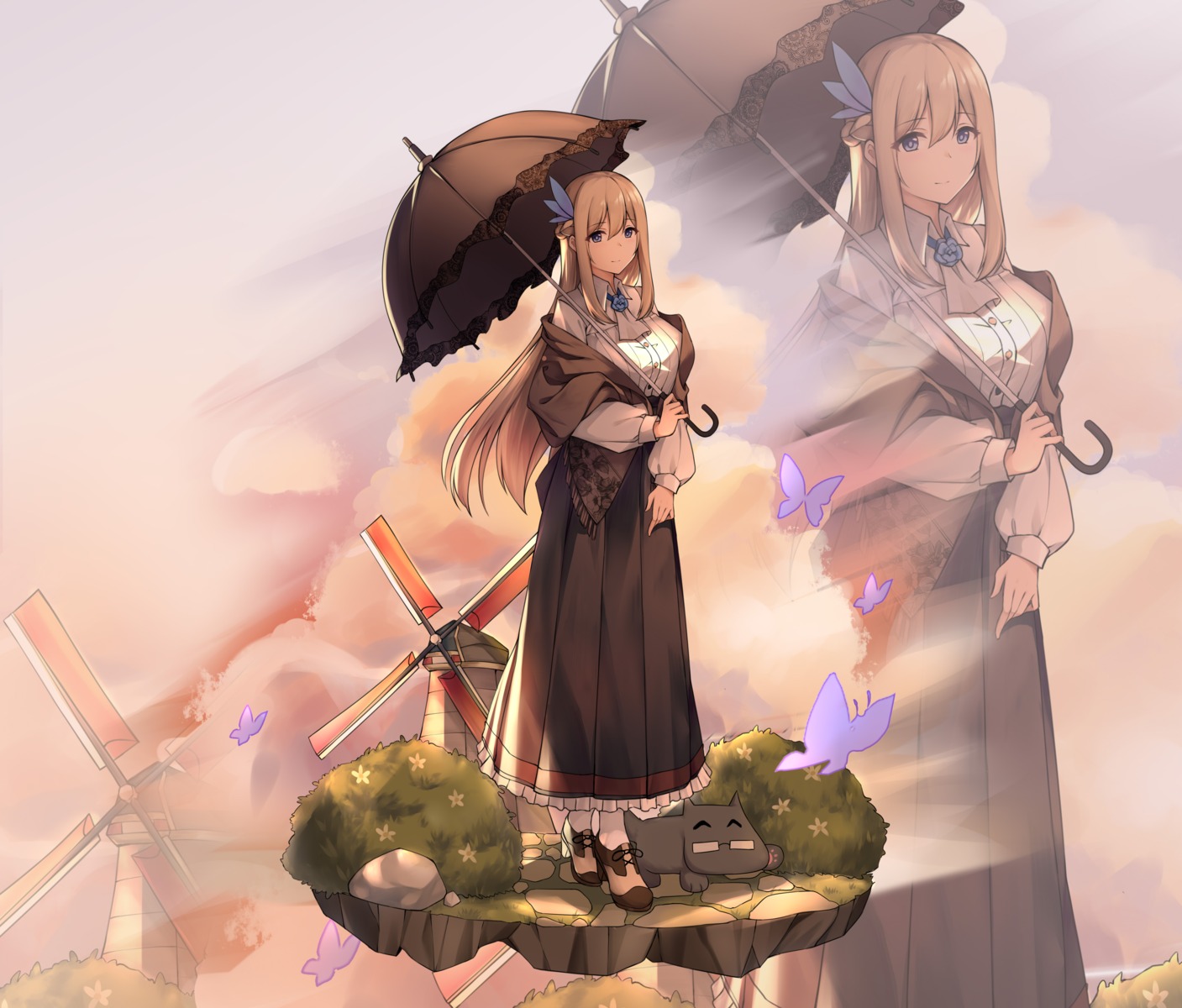 heels, umbrella, xiao_qi