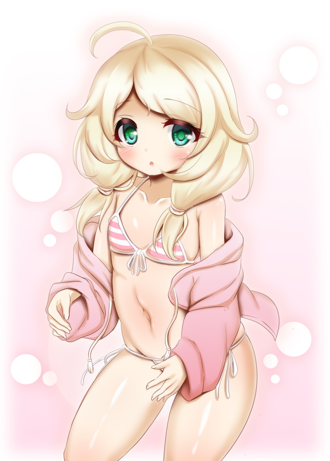 bikini, hosizora_mikoto, open_shirt, swimsuits, the_idolm@ster, the_idolm@ster_cinderella_girls, the_idolm@ster_cinderella_girls_u149, yusa_kozue