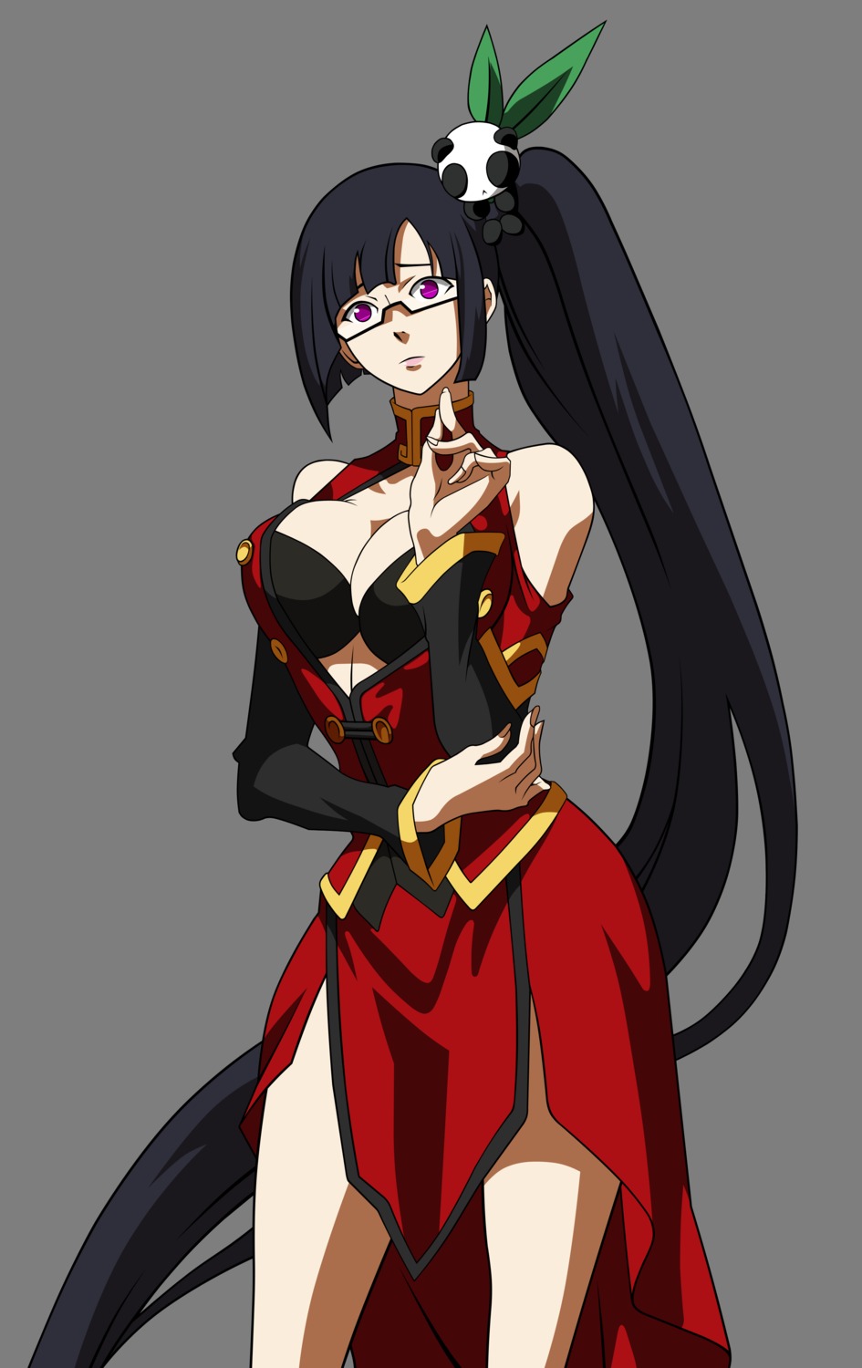 blazblue, cleavage, litchi_faye_ling, megane, transparent_png, vector_trace