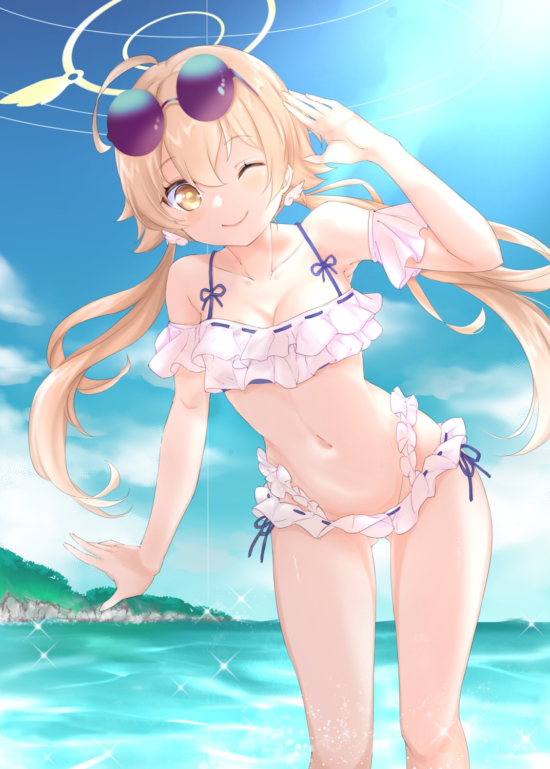 ajitani_hifumi, bikini, blue_archive, megane, miyami_(sirukasiruka), swimsuits