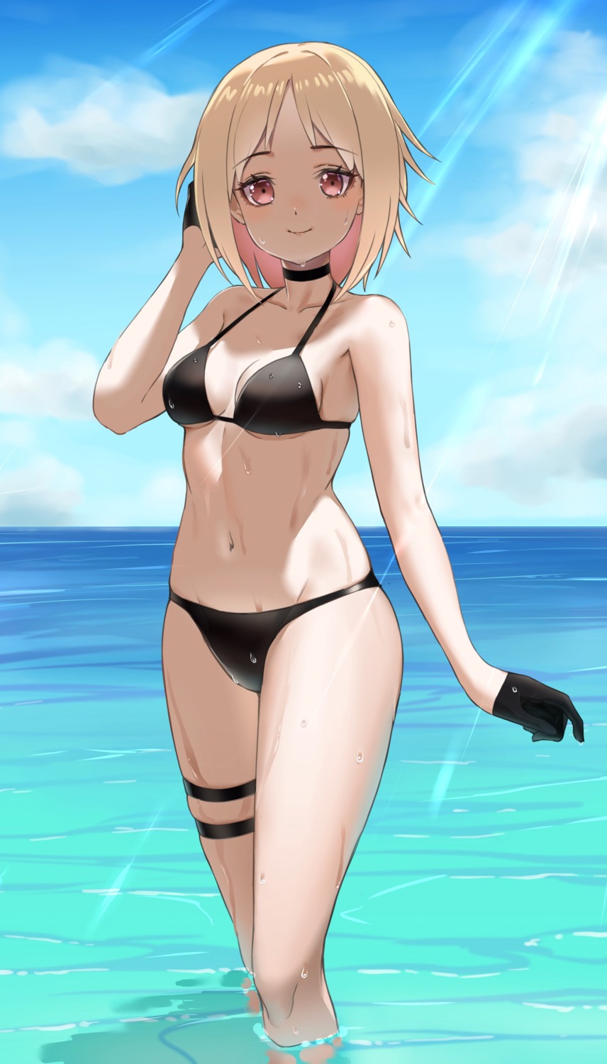 bikini, garter, girls_frontline, mp40_(girls_frontline), swimsuits, toryufu, wet