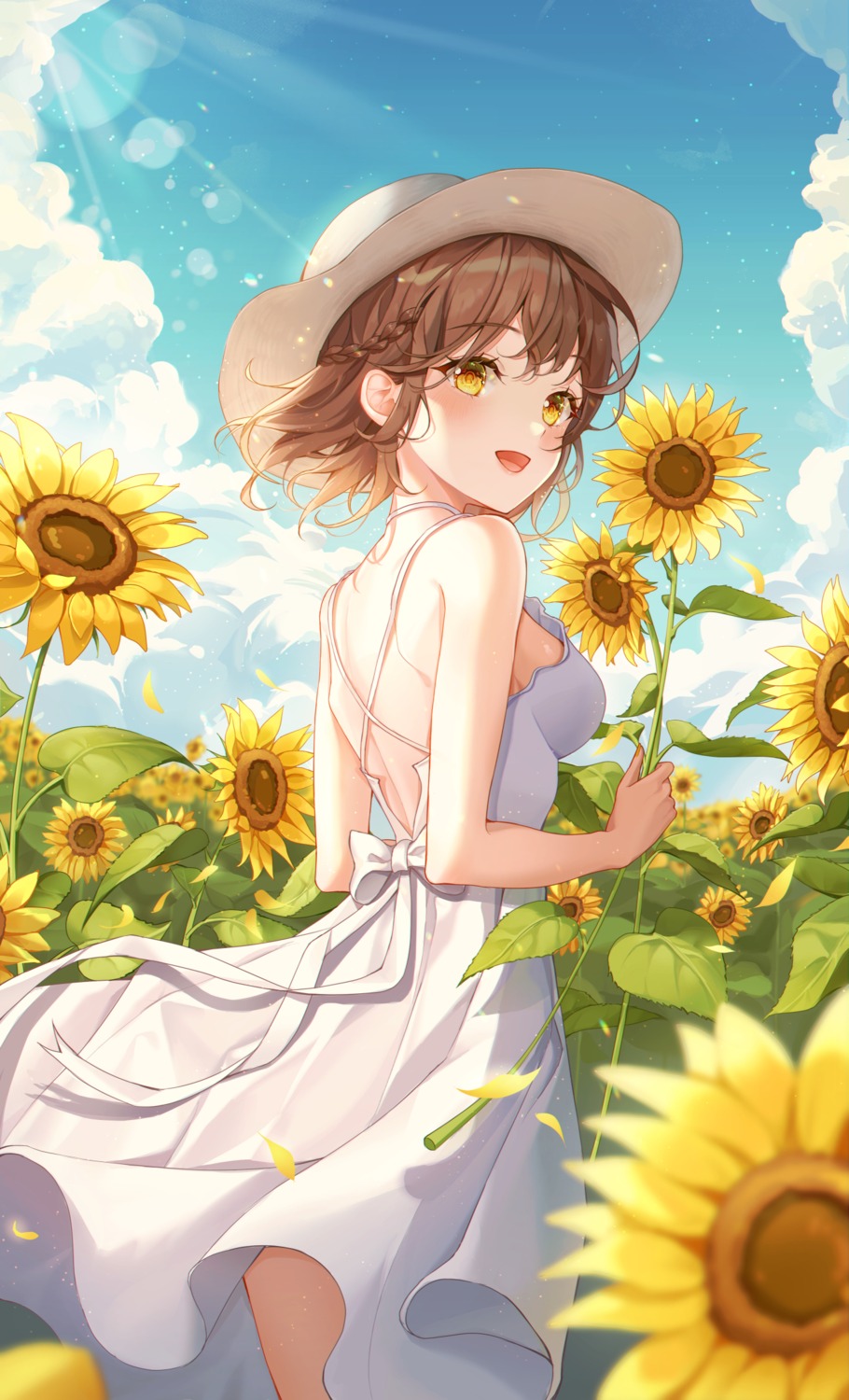 dress, no_bra, skirt_lift, summer_dress, tteullie