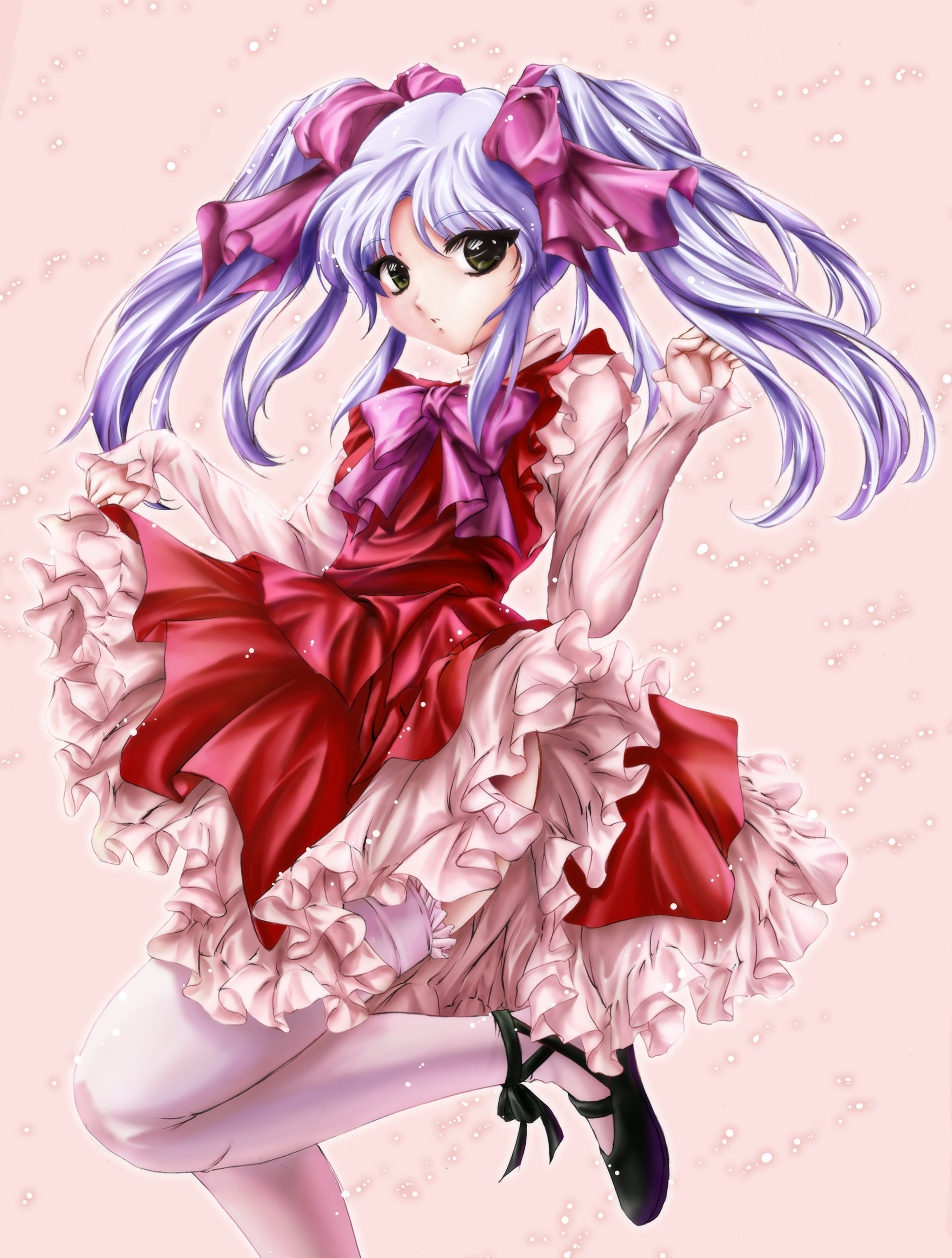 dress, hoshino_ruri, kisaragi, martian_successor_nadesico, necomanma, skirt_lift, thighhighs