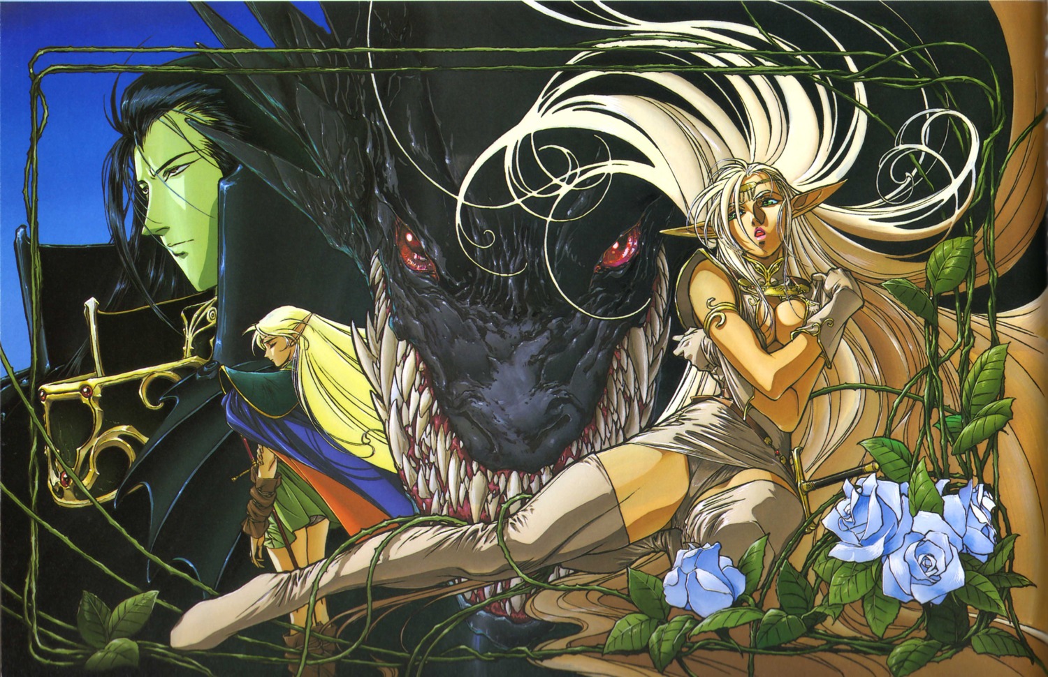 ashram, binding_discoloration, deedlit, izubuchi_yutaka, narse, pirotess, record_of_lodoss_war