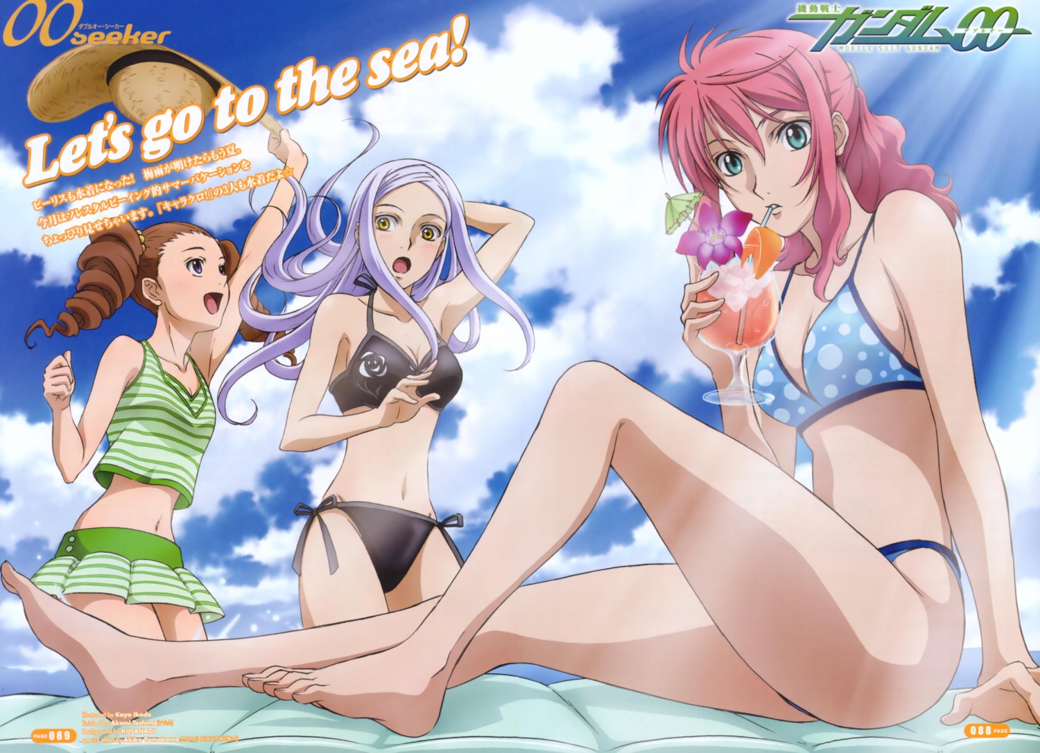 bikini, bleed_through, feldt_grace, gundam, gundam_00, ikeda_kayo, mileina_vashti, soma_peries, swimsuits