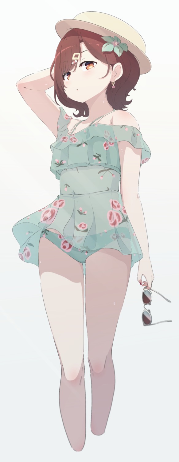 bikini, dress, gyorui_(katsuwo_drawing), higuchi_madoka, megane, see_through, skirt_lift, swimsuits