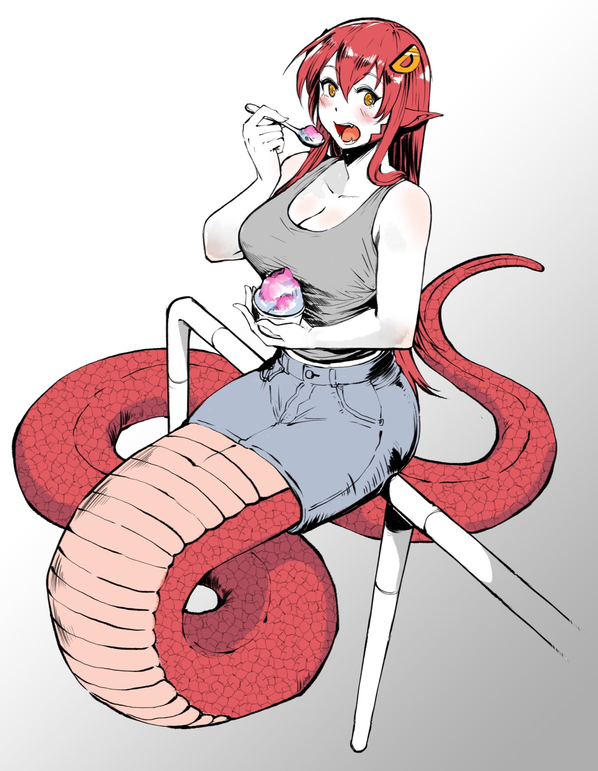 miia_(monster_musume), monster_girl, monster_musume_no_iru_nichijou, pointy_ears, scribblesquad, tail