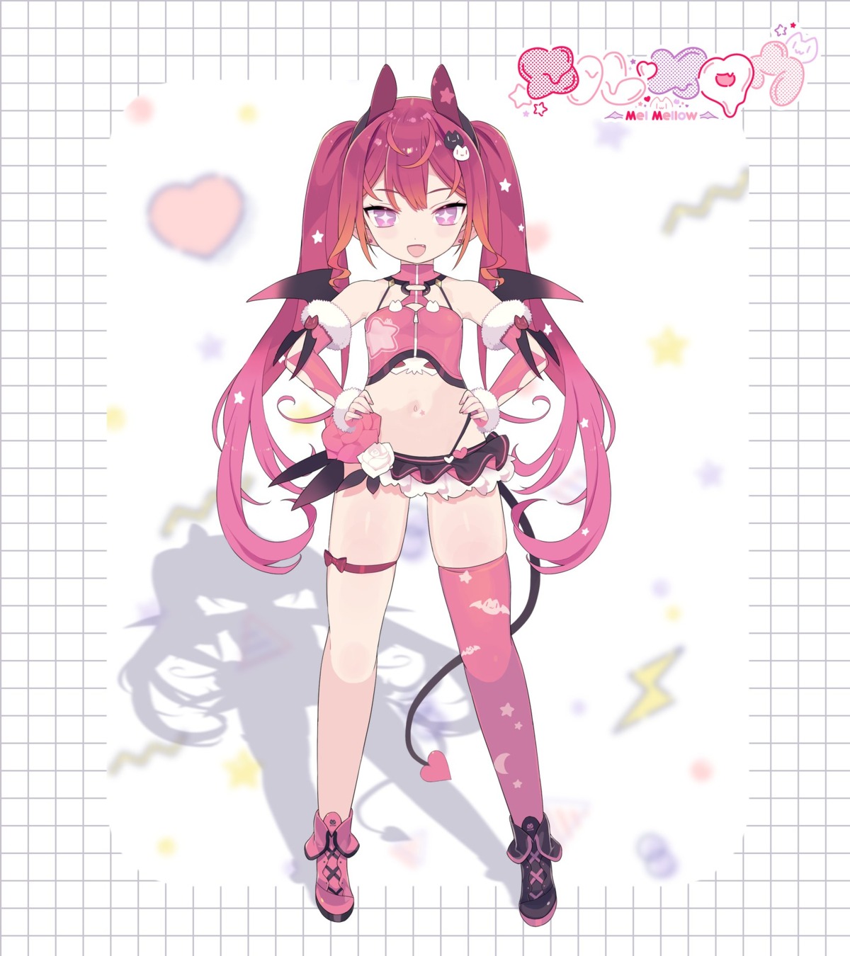aimani, animal_ears, cloba, garter, horns, mel_mellow, tail, thighhighs, wings