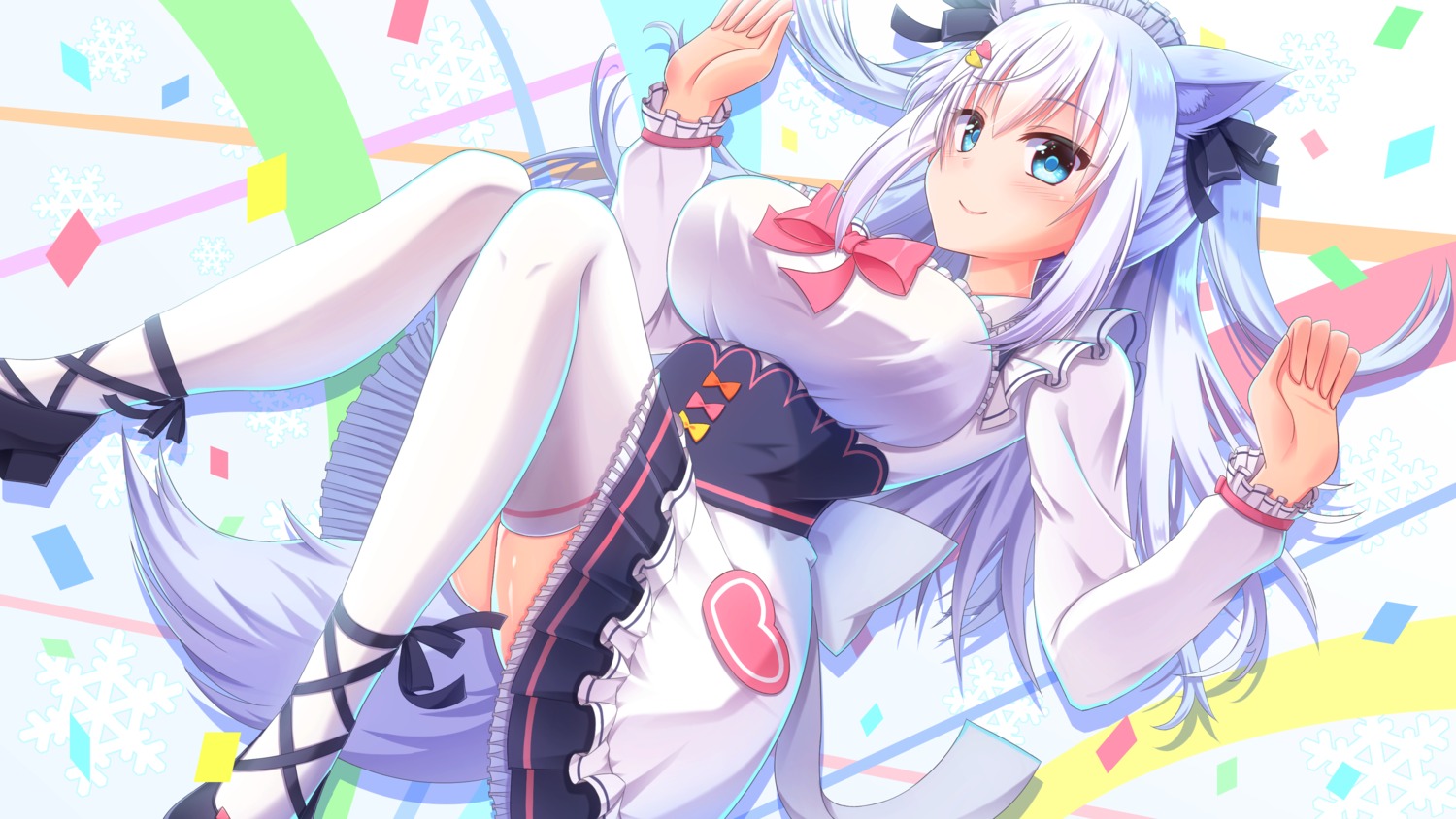 alia_konjiki, animal_ears, maid, nekomimi, noripro, shirayuki_mishiro, skirt_lift, tail