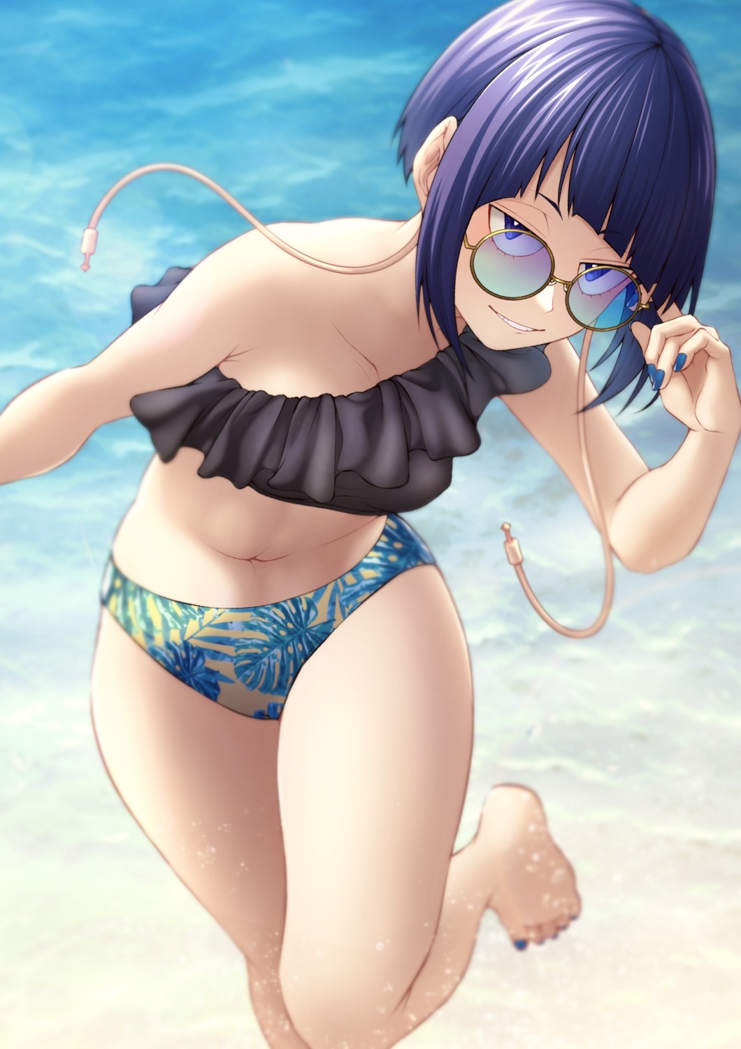 bikini, boku_no_hero_academia, jirou_kyouka, kobaji, megane, swimsuits