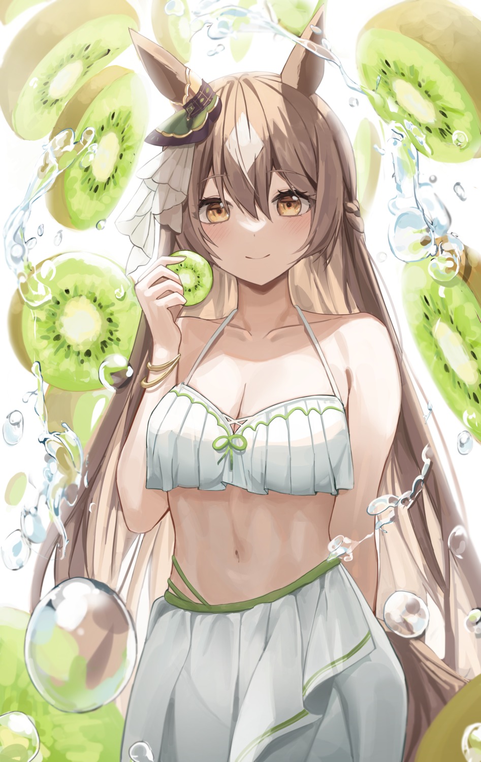 animal_ears, bikini, cleavage, mungduck, satono_diamond_(umamusume), swimsuits, tail, uma_musume_pretty_derby